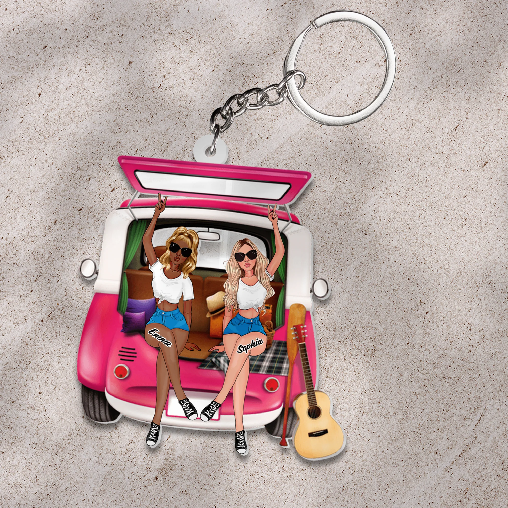 Personalized Best Friends Acrylic Ornament - Travel Car Friends Ornament, Friends Ornament, Sisters Anniversary Gift - Image 4