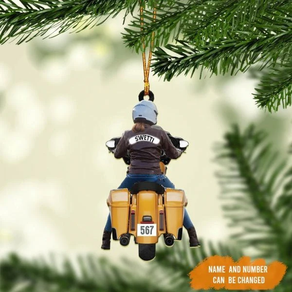 Personalized Biker Women Street Glide Road Glide Colorful Motorcycle Acrylic Ornament For Women - Image 6