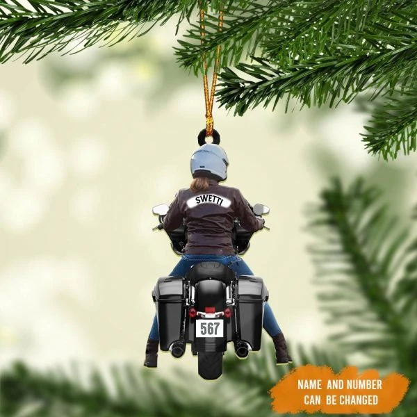Personalized Biker Women Street Glide Road Glide Colorful Motorcycle Acrylic Ornament For Women - Image 8