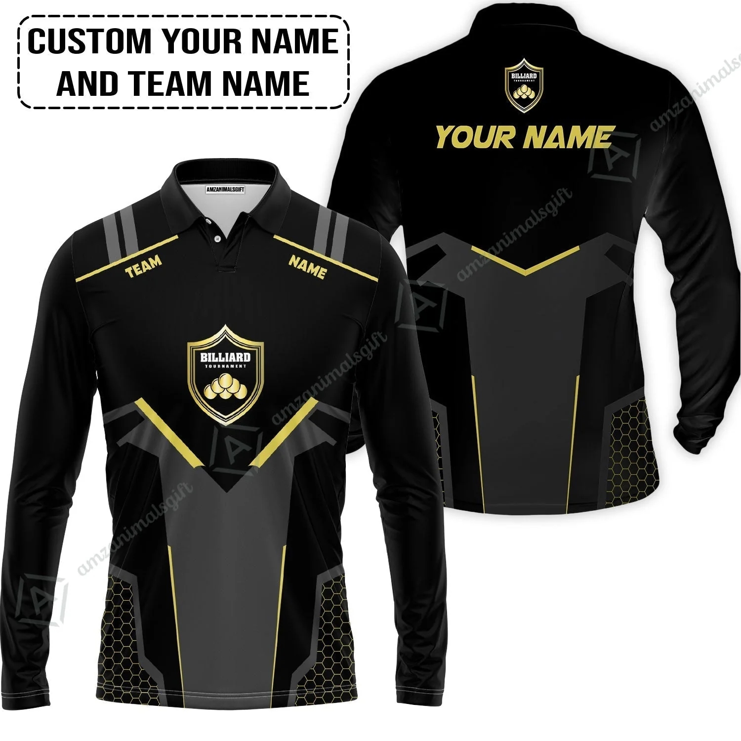 Personalized Billiards Women Polo Shirt, Golden Team Billiards Team Custom Women Polo Shirt - Image 5