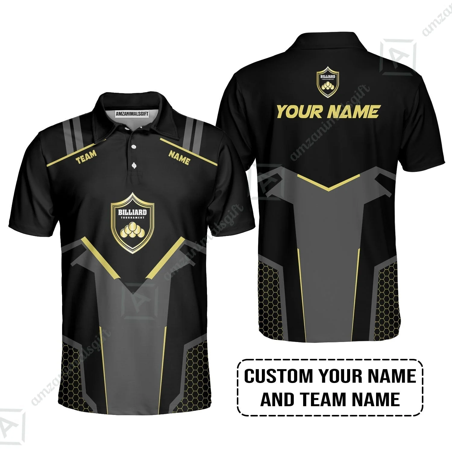 Personalized Billiards Women Polo Shirt, Golden Team Billiards Team Custom Women Polo Shirt - Image 6