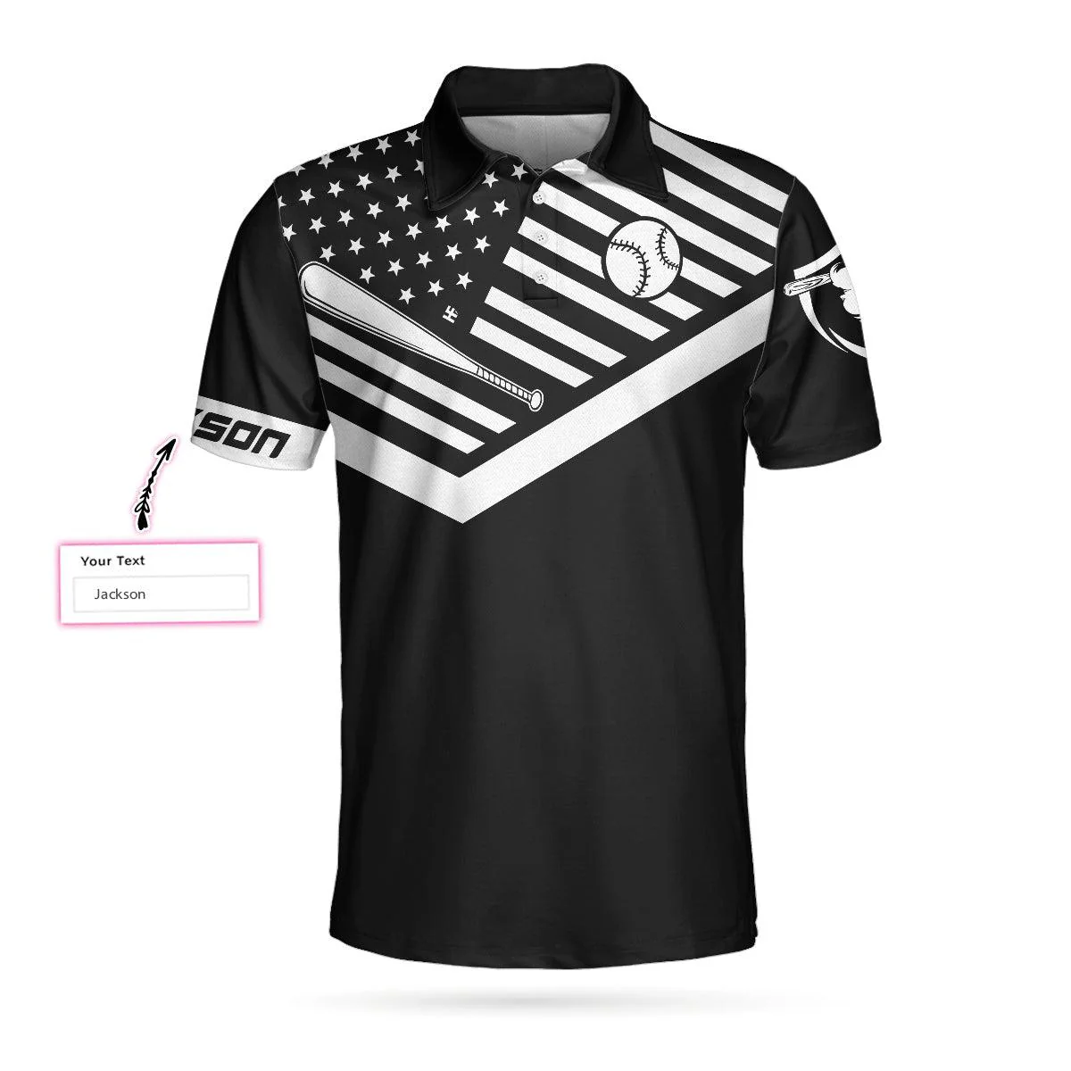 Personalized Black American Flag Men Polo Shirt, Hit Hard Run Fast Turn Left Custom Polo Shirt, Funny Golf Shirt For Men - Image 4