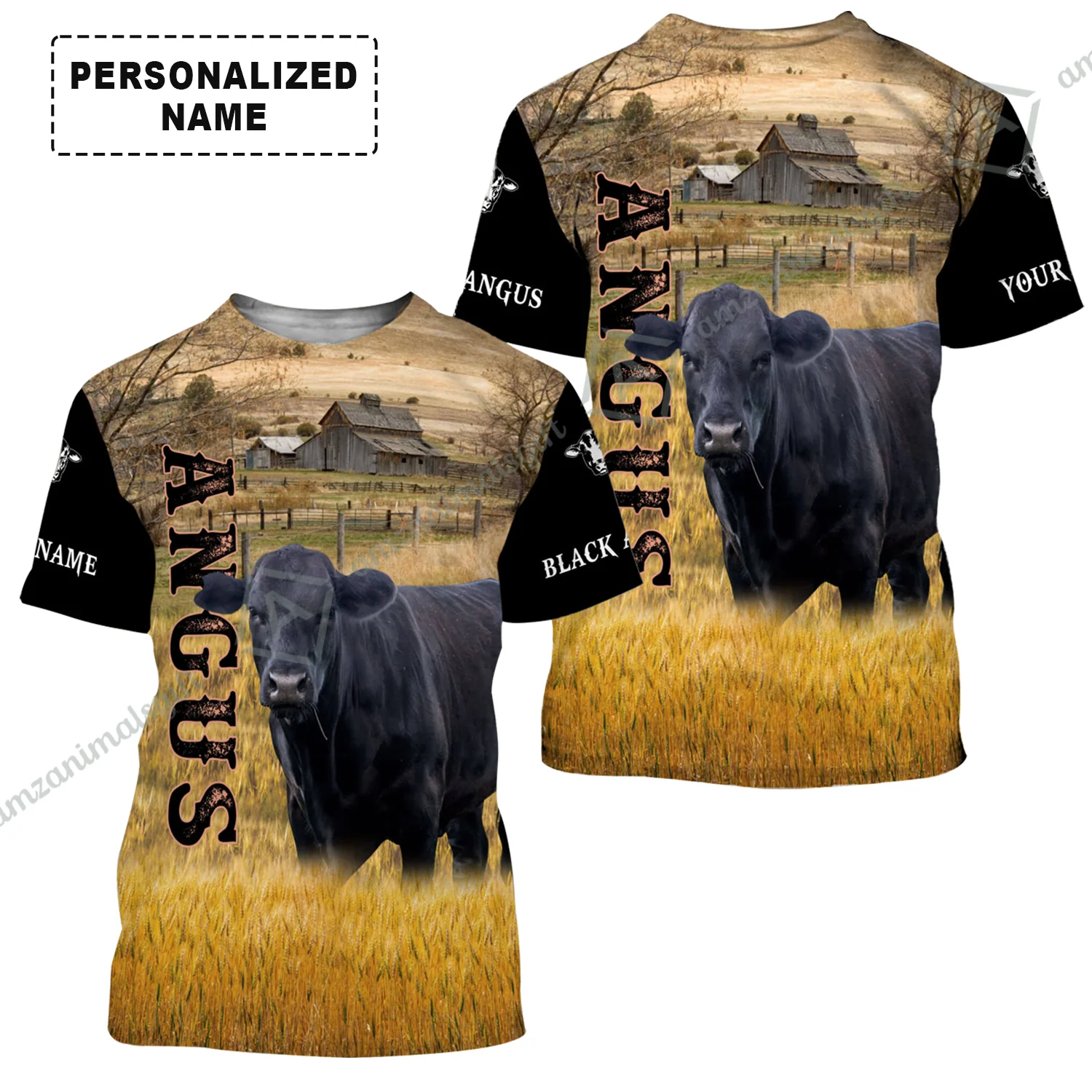 Personalized Black Angus Cattle T-Shirt, Black Angus On The Farm Shirt For Friend, Family, Farmer, Black Angus Lovers - Image 2