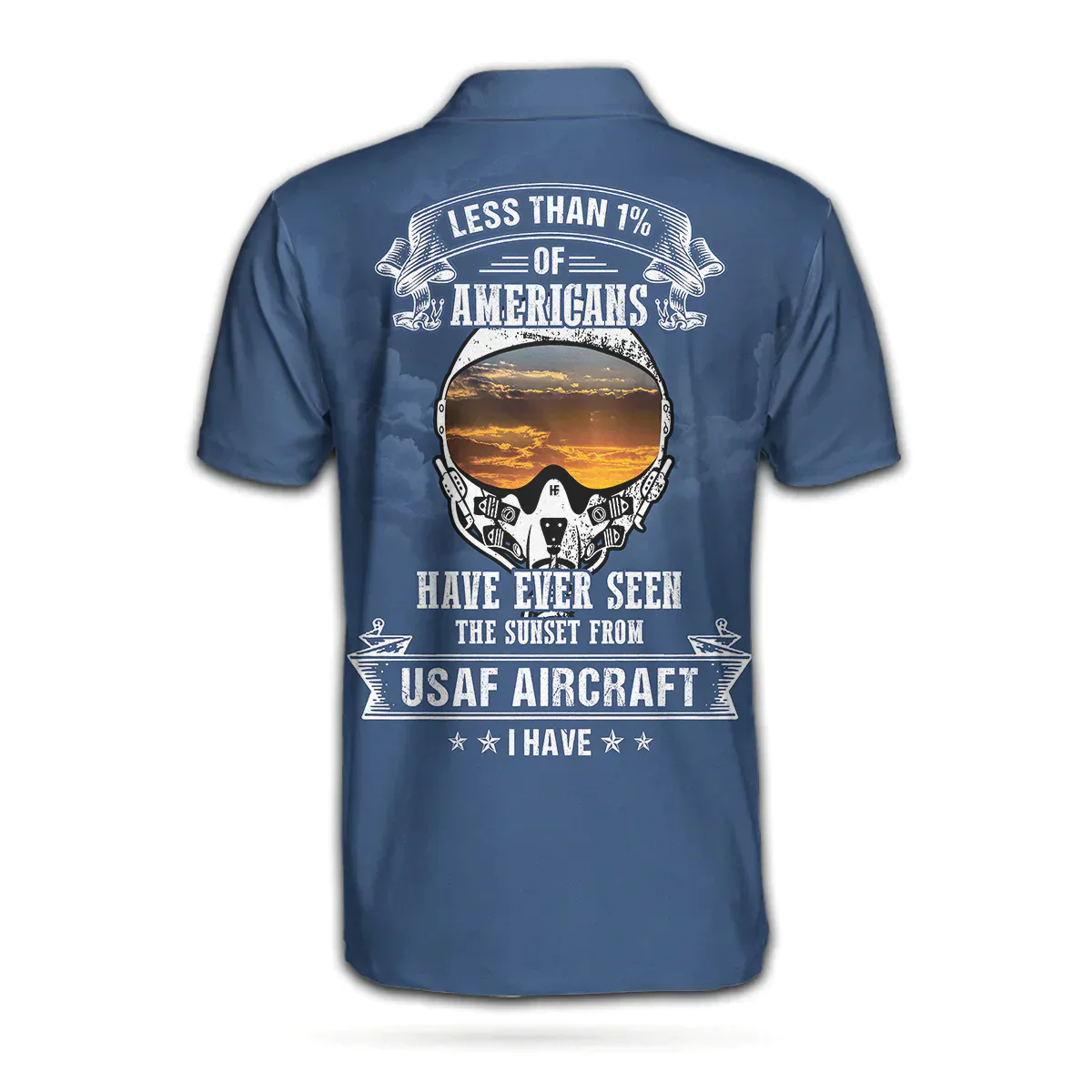 Personalized Blue Air Force Veteran Men Polo Shirt, Less Than 1% Of Americans Have Ever Seen The Sunset From USAF Aircraft Custom Shirt For Male - Image 4