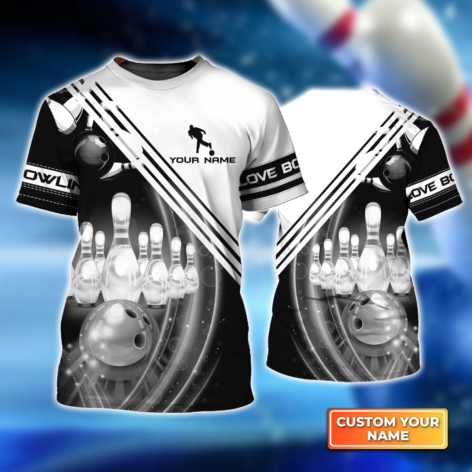 Personalized Bowling Women Polo Shirt, Black And White Bowling The Pins And Ball Shirt For Friend, Family, Bowling Lovers - Image 8