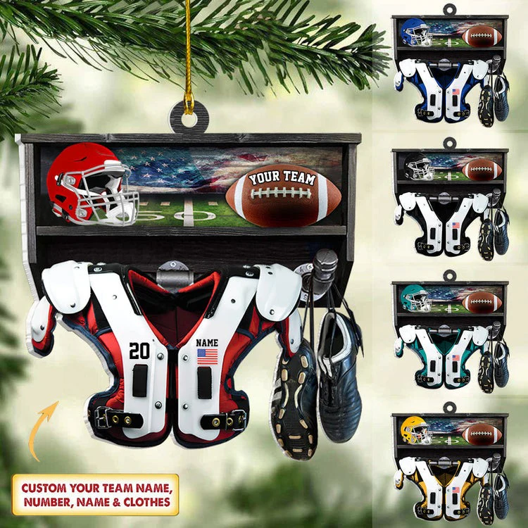 Personalized Car Ornament American Football Christmas Car Ornament For Football Lovers, Football Player - Image 5