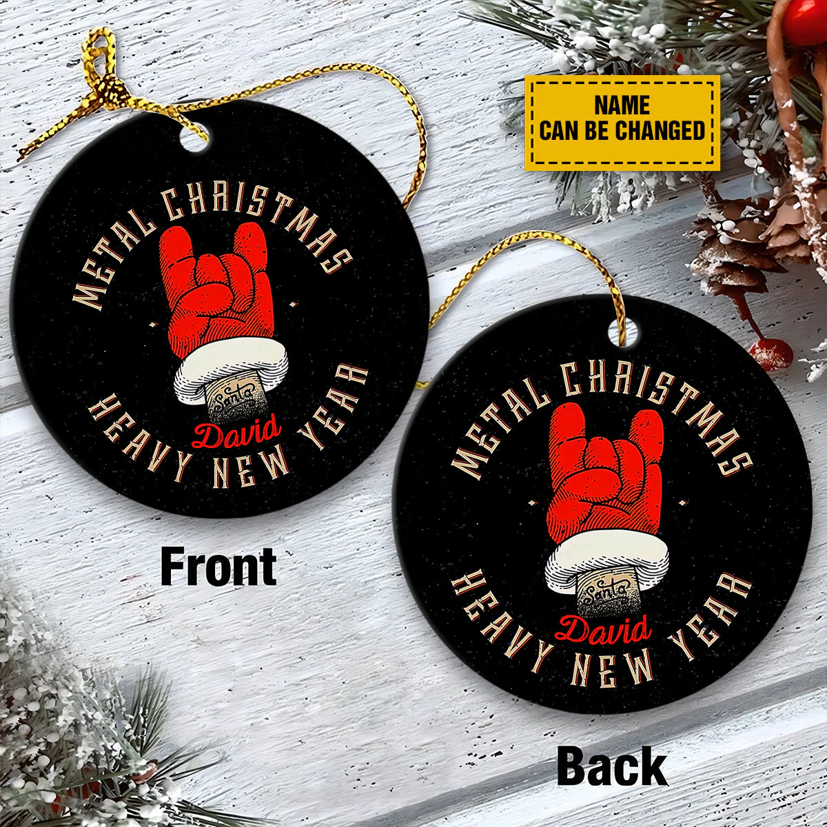Personalized Ceramic Christmas Ornament - Metal Christmas Heavy New Year Ceramic Ornament, Perfect Gift For Christmas, Holiday Decor - Image 4