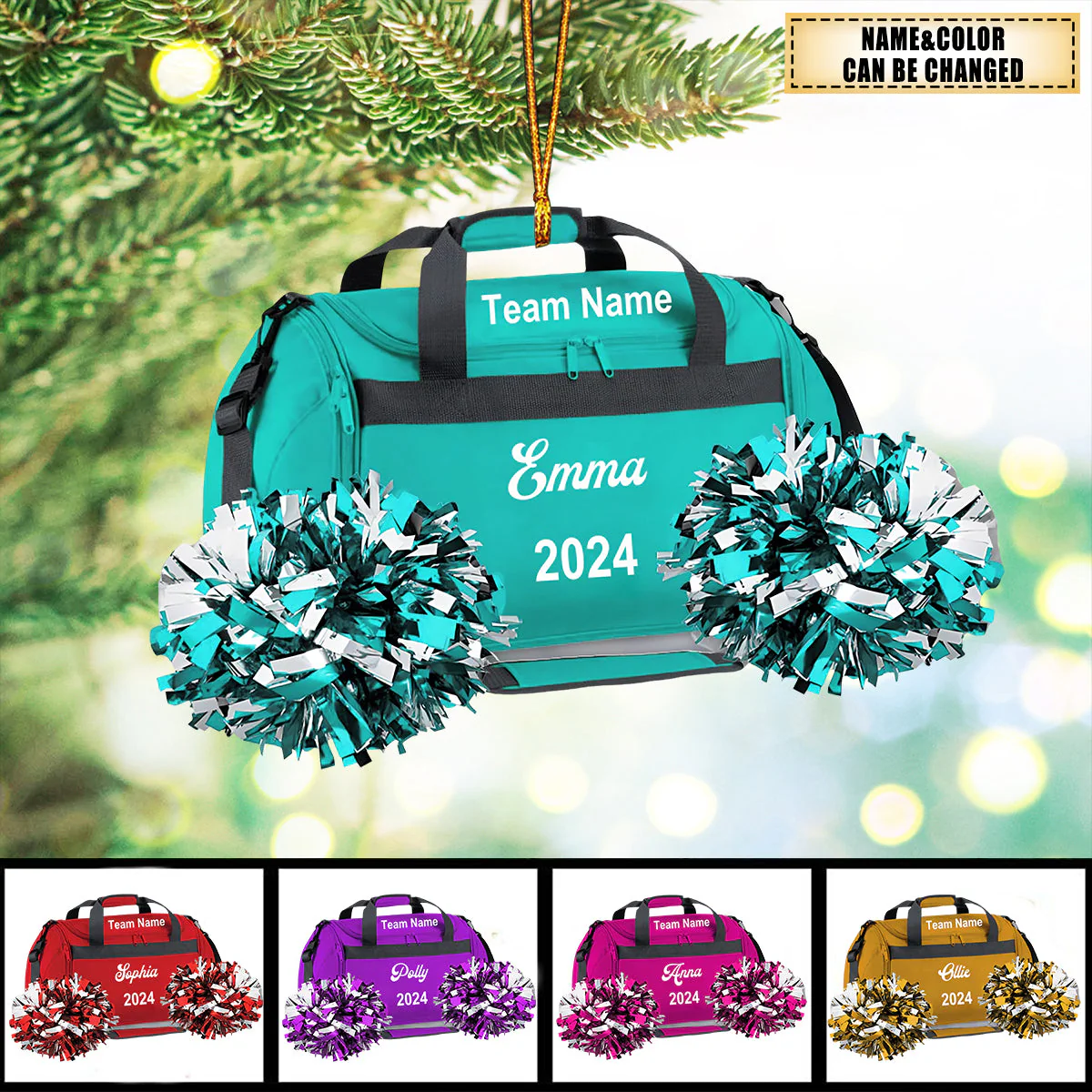 Personalized Cheerleading Bag Flat Acrylic Ornament, Meaningful Ornament Gift For Daughter, Granddaughter, Cheerleader - Image 2