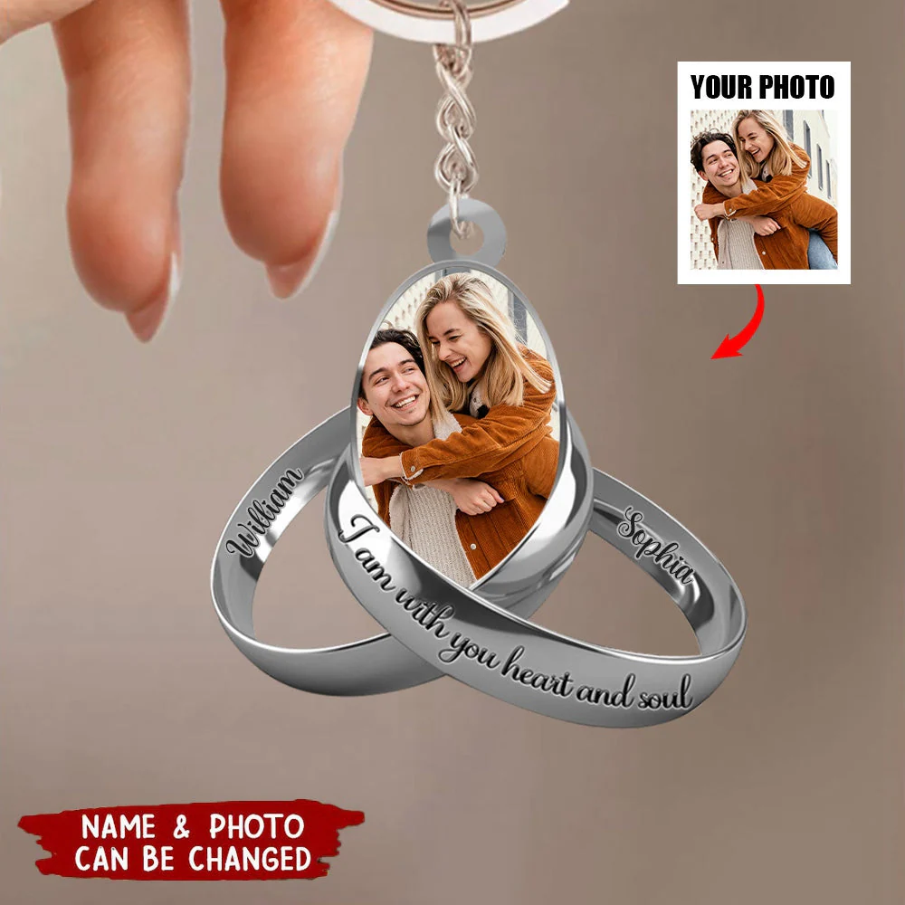 Personalized Couple Acrylic Ornament - Customized Your Photo I Am With You Heart And Soul Acrylic Ornament - Perfect Valentine Gift For Couple - Image 2