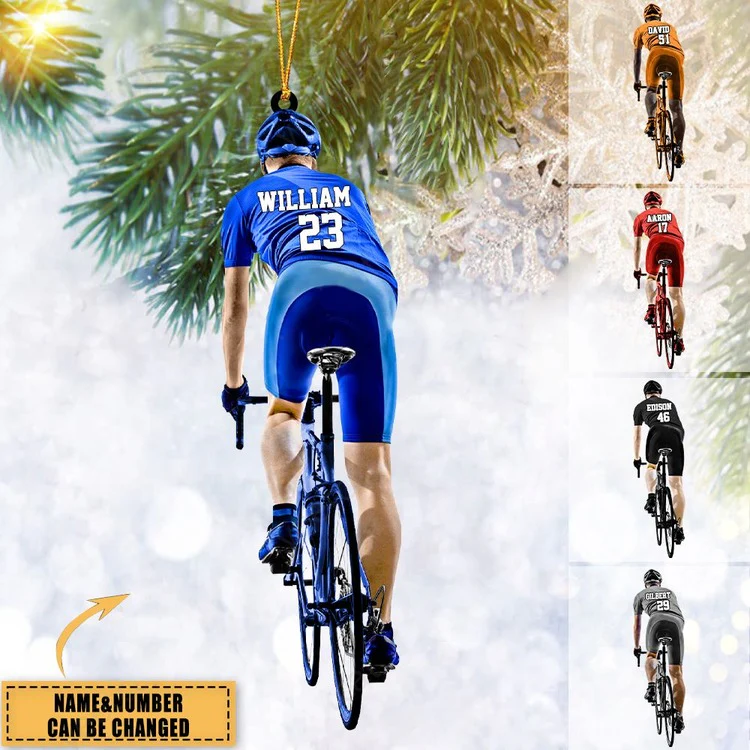 Personalized Cyclist, Bike Riding Car Ornament, Gift For Cyclists - Personalized Car Ornament Christmas Decor - Image 4