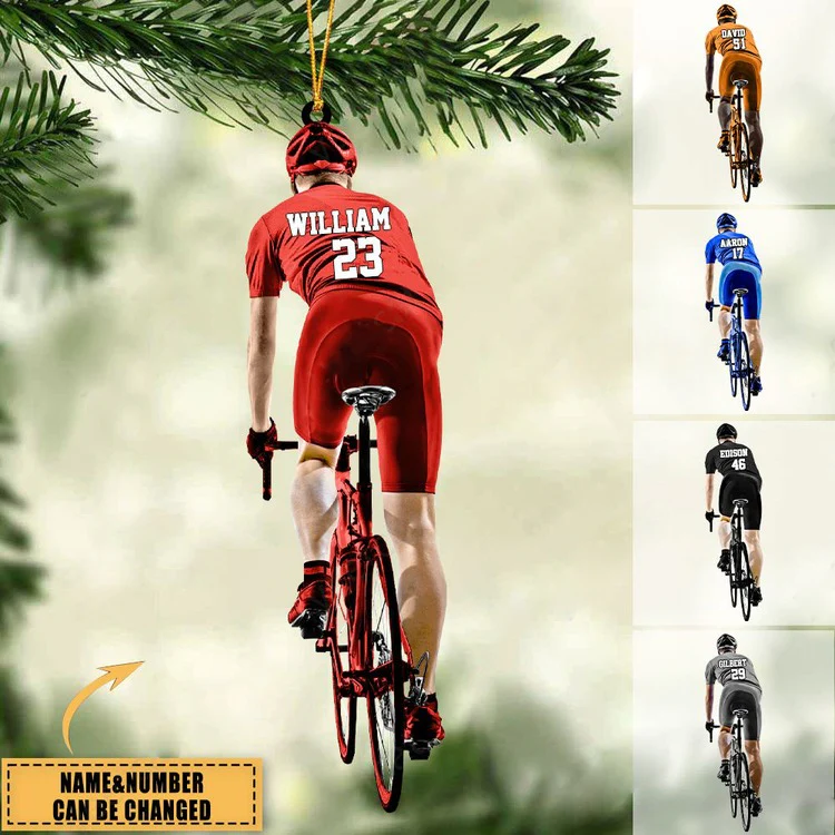 Personalized Cyclist, Bike Riding Car Ornament, Gift For Cyclists - Personalized Car Ornament Christmas Decor - Image 5