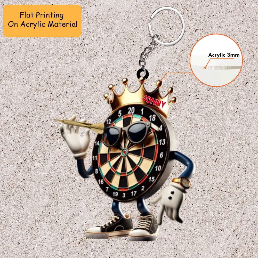 Personalized Dart Board Holding Pins Acrylic Ornament, Dart Board Keychain, Car Ornament, Christmas Ornament Gifts - Image 3