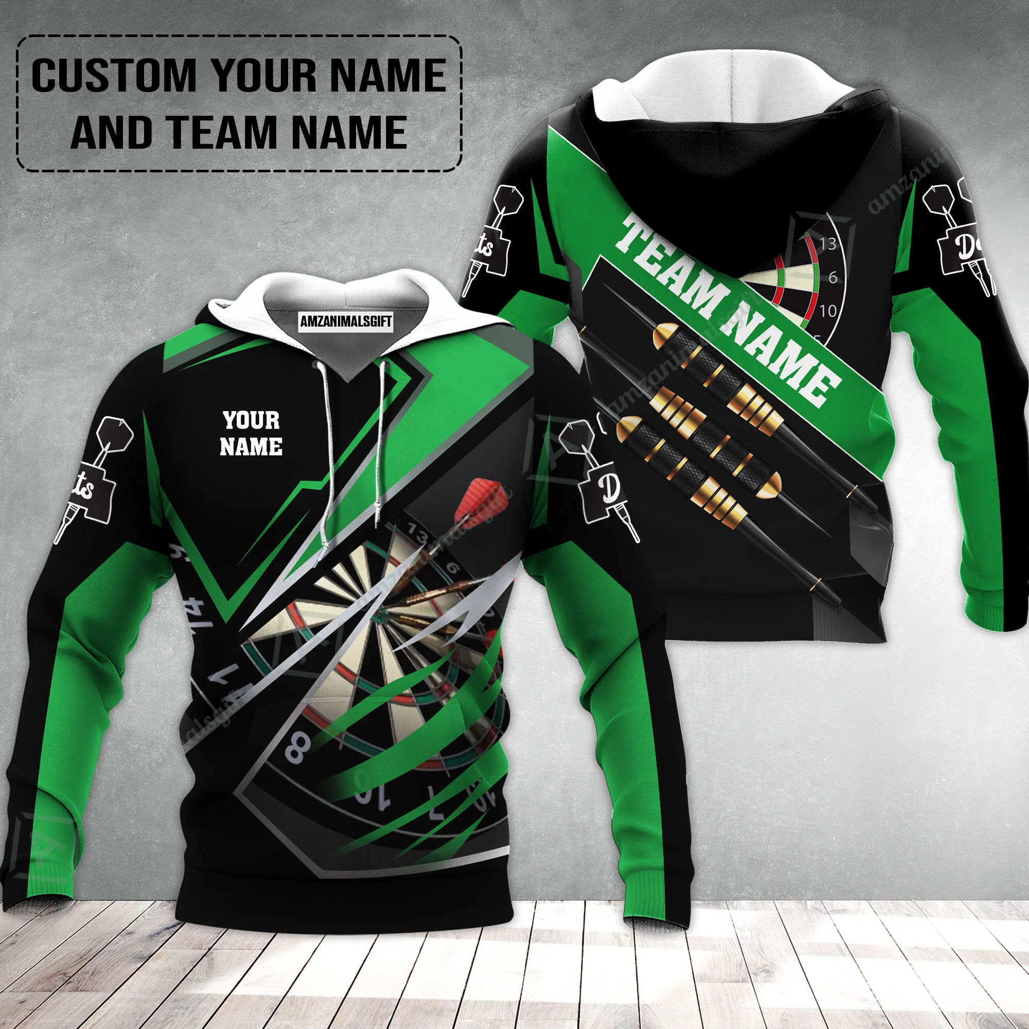 Personalized Darts Hoodie- Custom Name & Team Name Darts Hoodie - Image 2