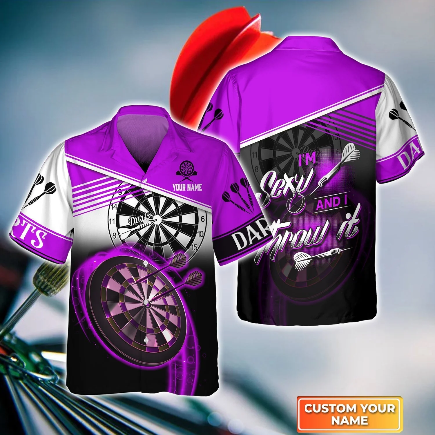 Personalized Darts Long Polo Shirt, Darts Purple Color Customized Polo Shirt I'm Sexy And I Throw It, Outfits For Darts Players, Darts Team - Image 7