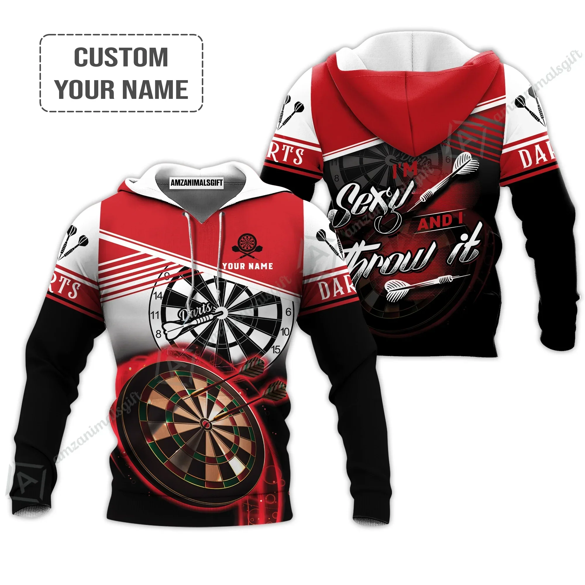 Personalized Darts Long Polo Shirt, Darts Red Color Custom Polo Shirt I'm Sexy And I Throw It, Outfits For Darts Players, Darts Team - Image 6