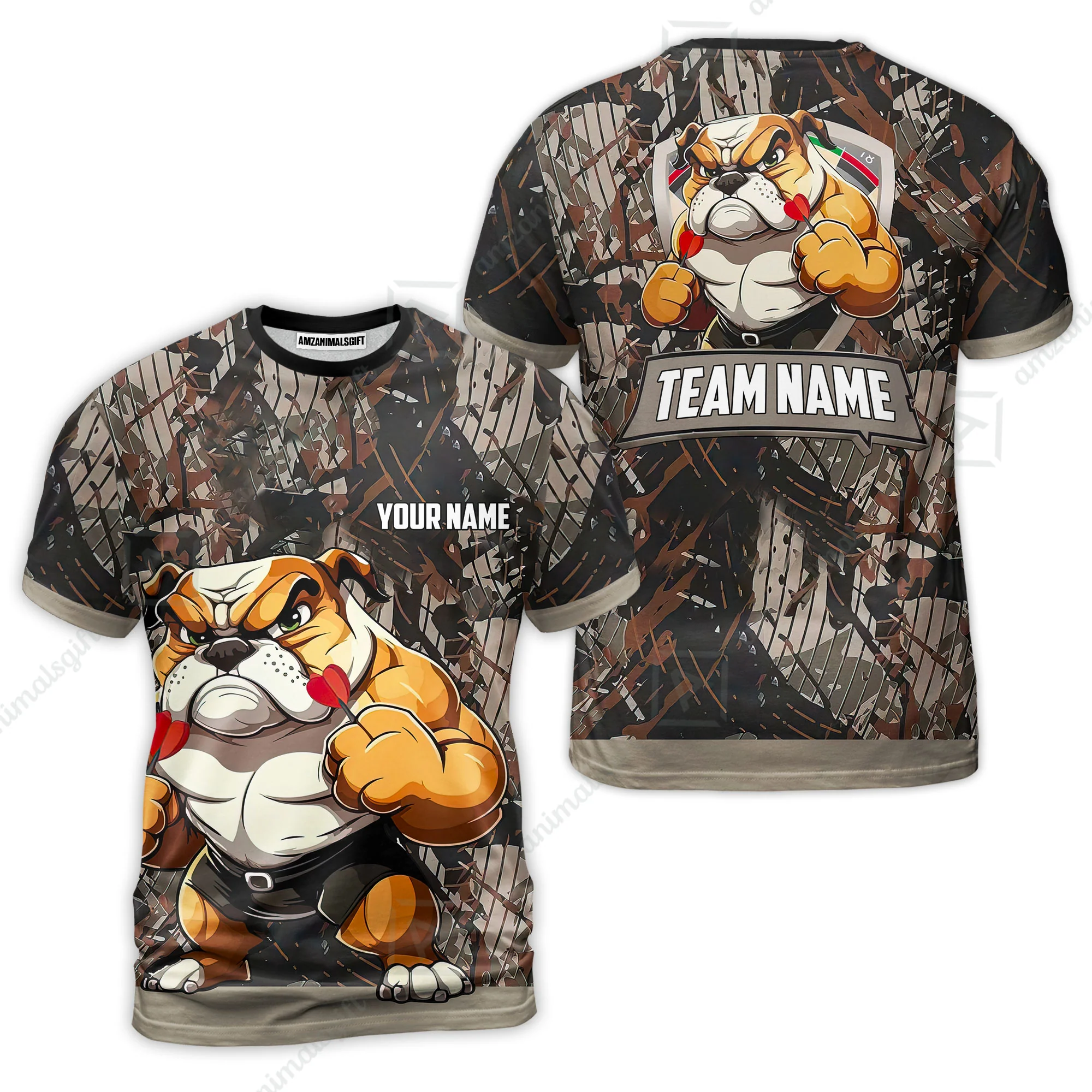 Personalized Darts Polo Shirt - Custom Name Darts & Bulldog Polo Shirt - Polo Shirt For Bulldog Lover, Darts Lover - Image 4