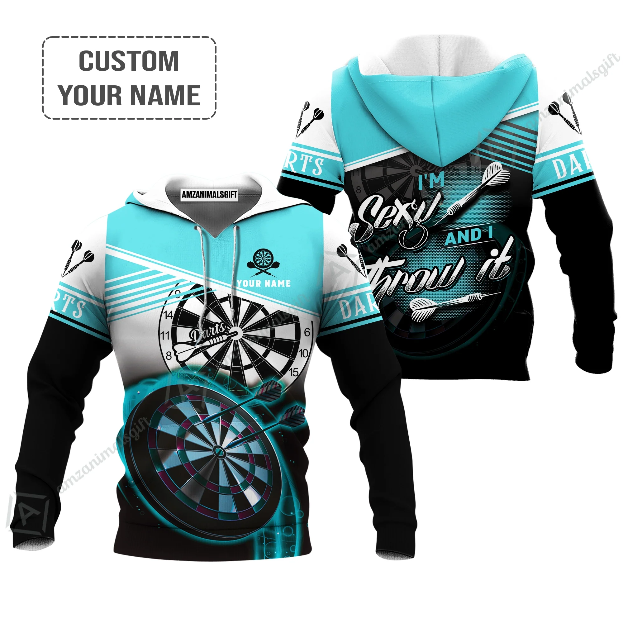 Personalized Darts Polo Shirt - Custom Name I'm Sexy And I Throw It Polo Shirt - Polo Shirt For Darts Team, Darts Lover - Image 4