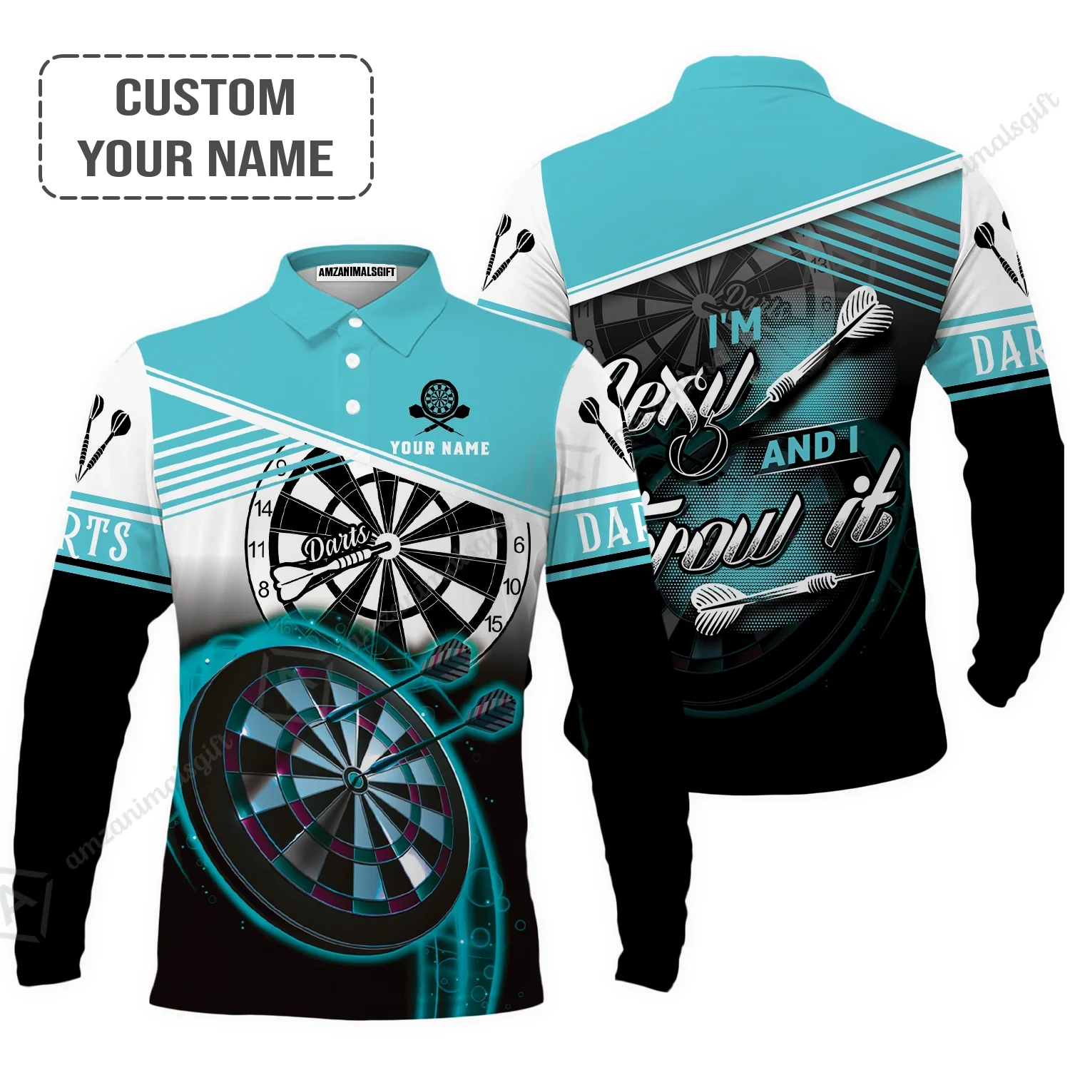 Personalized Darts Polo Shirt - Custom Name I'm Sexy And I Throw It Polo Shirt - Polo Shirt For Darts Team, Darts Lover - Image 5