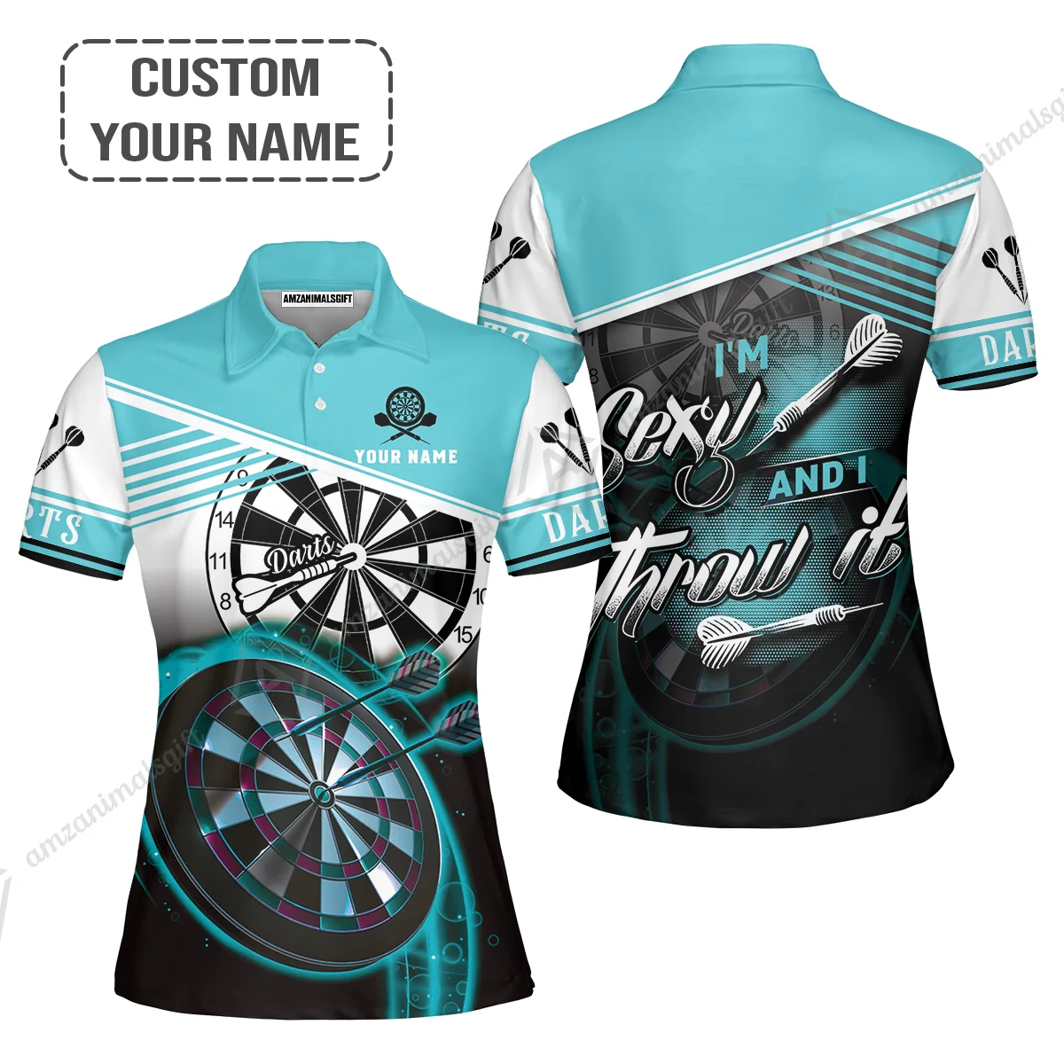 Personalized Darts Polo Shirt - Custom Name I'm Sexy And I Throw It Polo Shirt - Polo Shirt For Darts Team, Darts Lover - Image 7