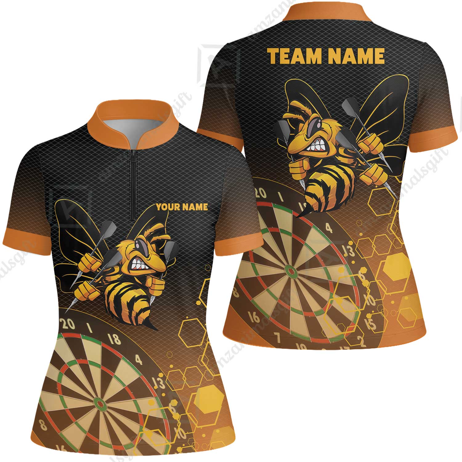 Personalized Darts Men Polo Shirt, Darts And Bee Customized Polo Shirt, Perfect Outfits For Darts Players, Darts Team - Image 5