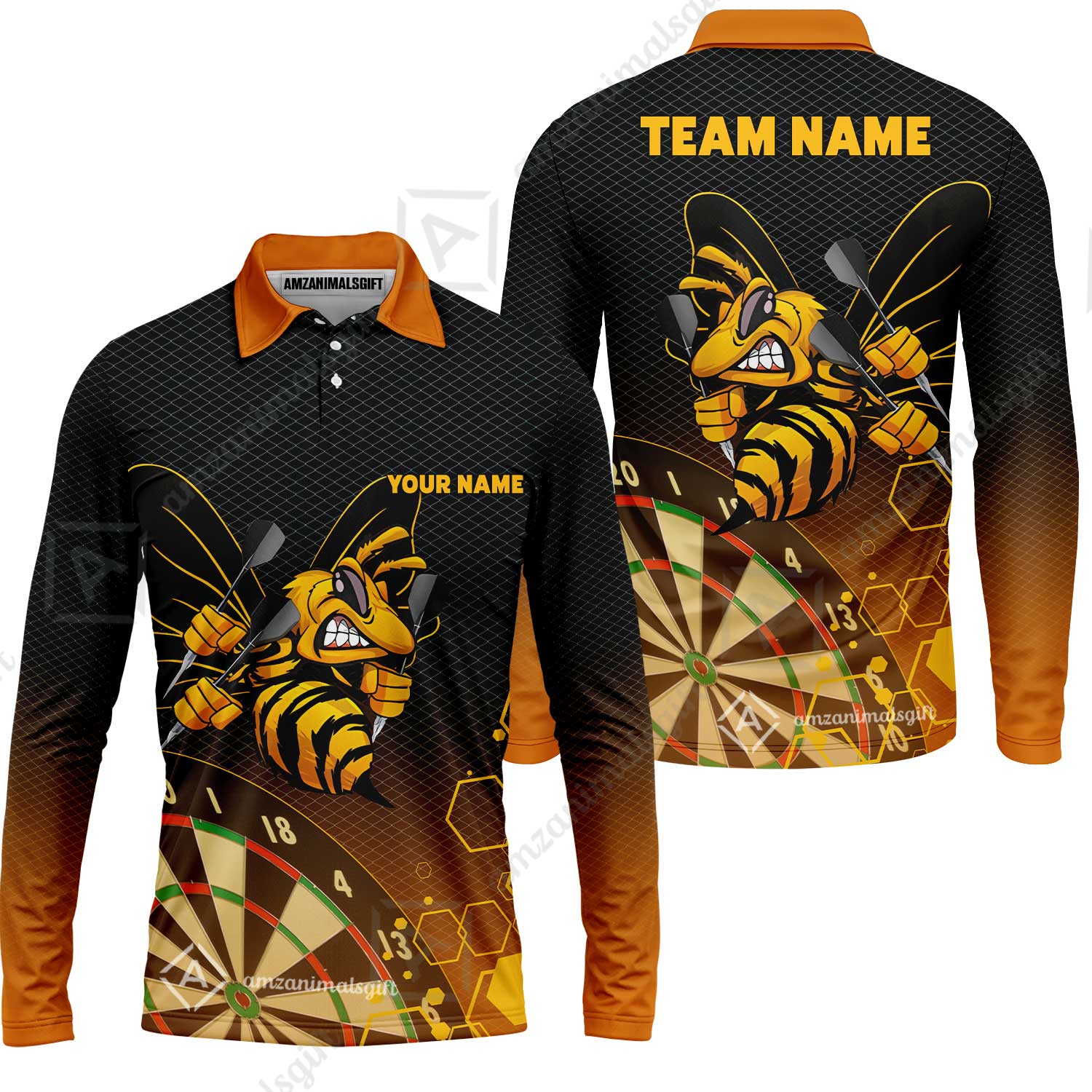 Personalized Darts Men Polo Shirt, Darts And Bee Customized Polo Shirt, Perfect Outfits For Darts Players, Darts Team - Image 8