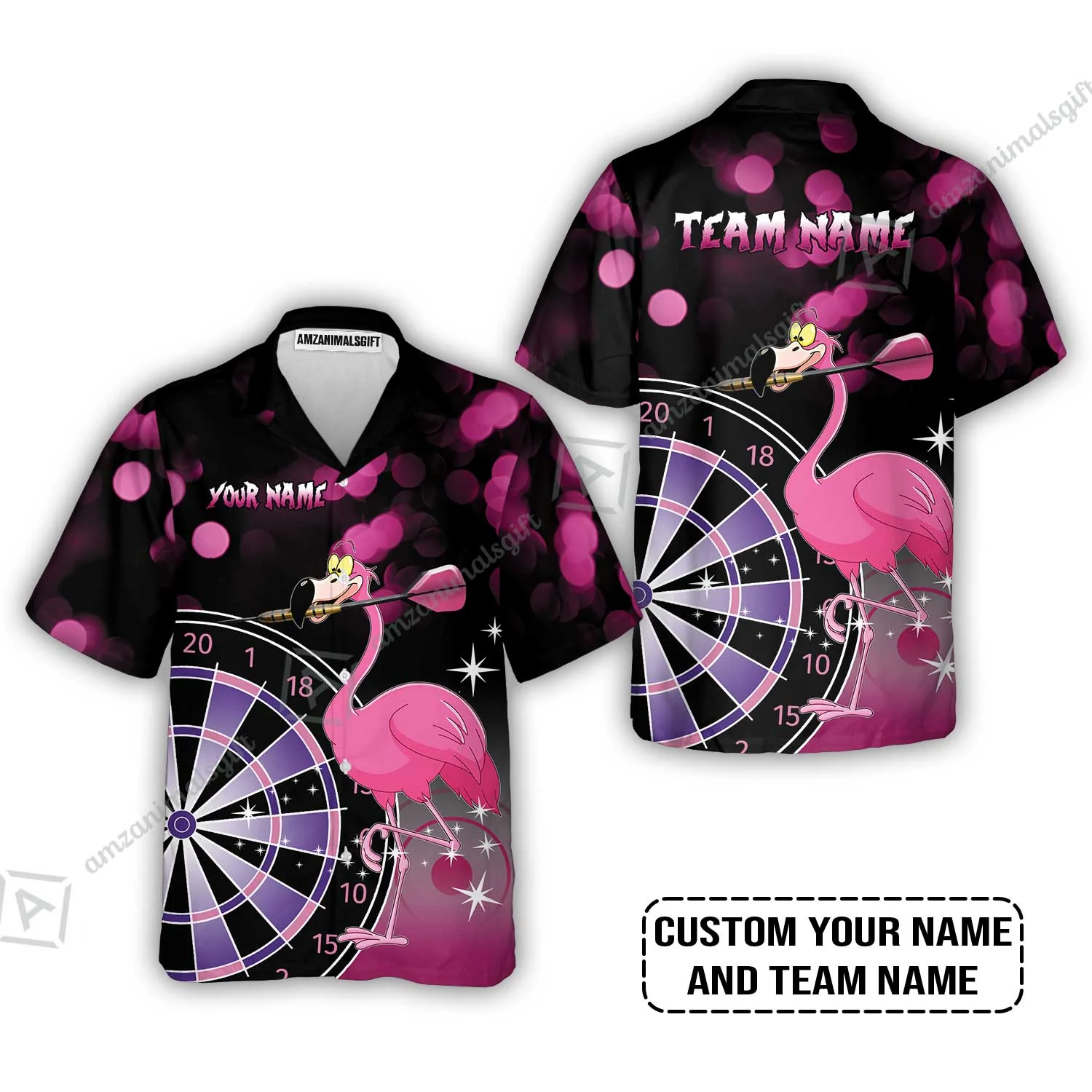 Personalized Darts Polo Shirt, Darts And Flamingo Customized Polo Shirt, Perfect Outfits For Darts Players, Darts Team - Image 4