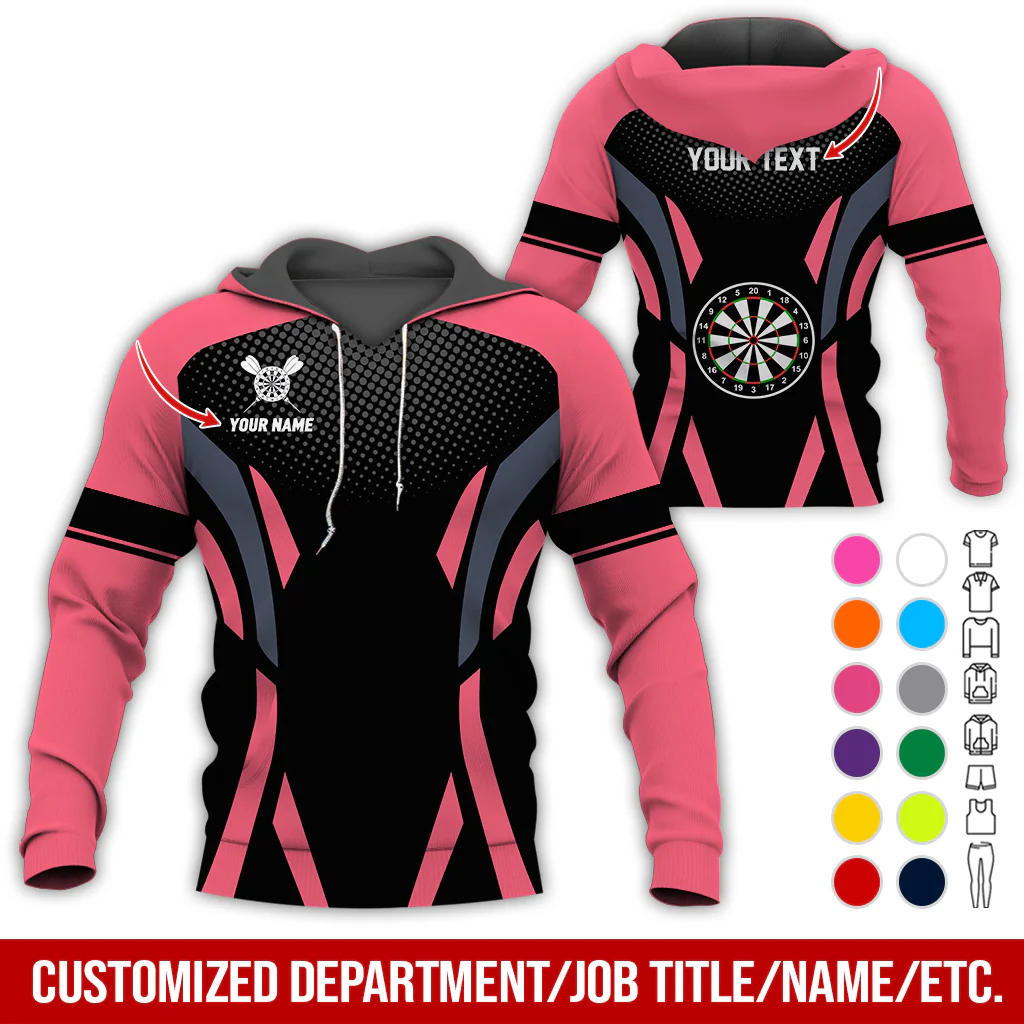 Personalized Darts Premium Hoodie, Custom Name & Text Darts Hoodie Gift For Darts Lovers, Friend, Family - Image 11