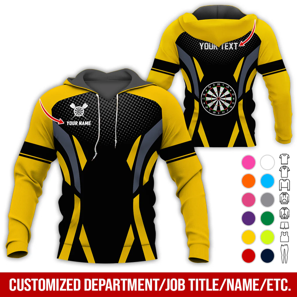 Personalized Darts Premium Hoodie, Custom Name & Text Darts Hoodie Gift For Darts Lovers, Friend, Family - Image 5