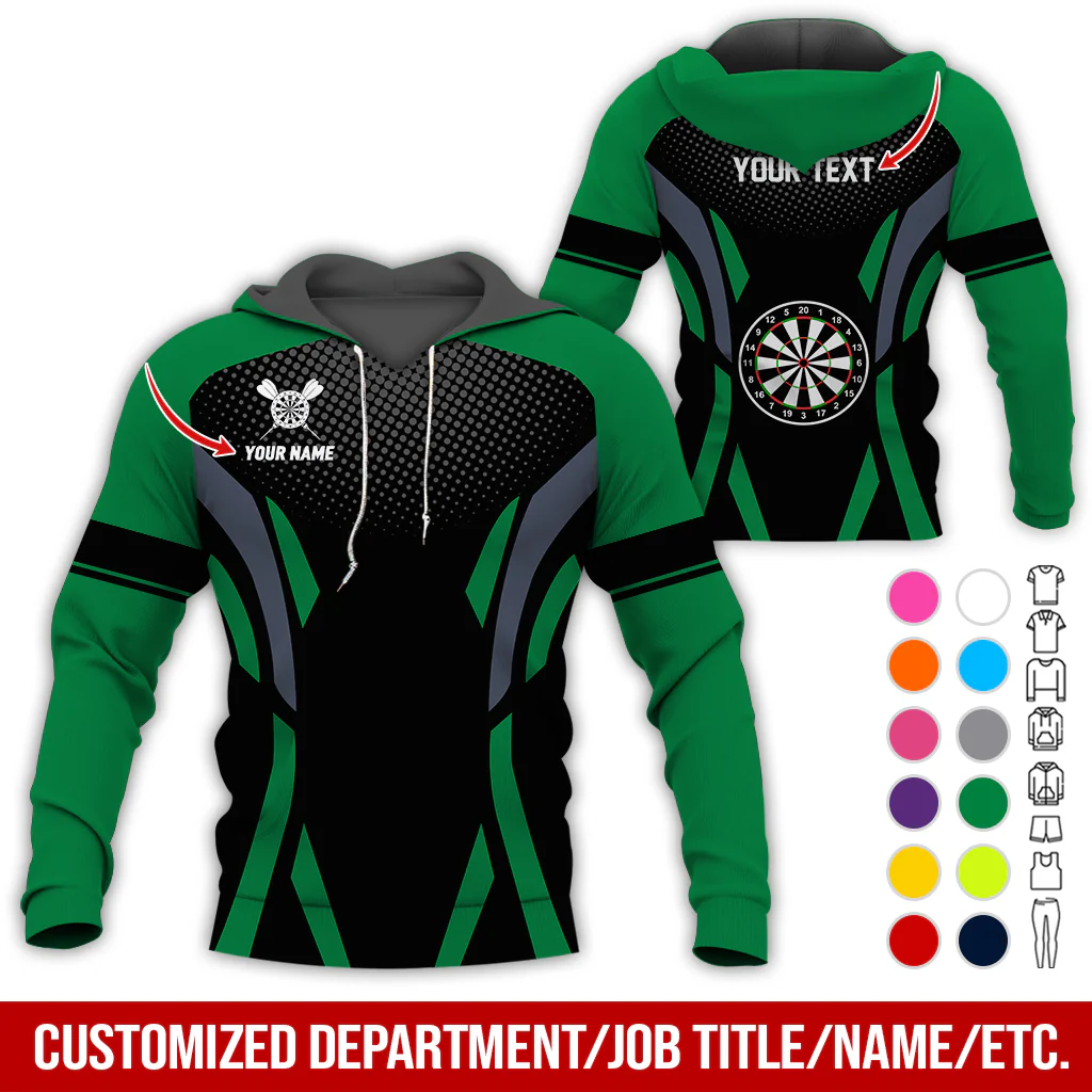 Personalized Darts Premium Hoodie, Custom Name & Text Darts Hoodie Gift For Darts Lovers, Friend, Family - Image 6