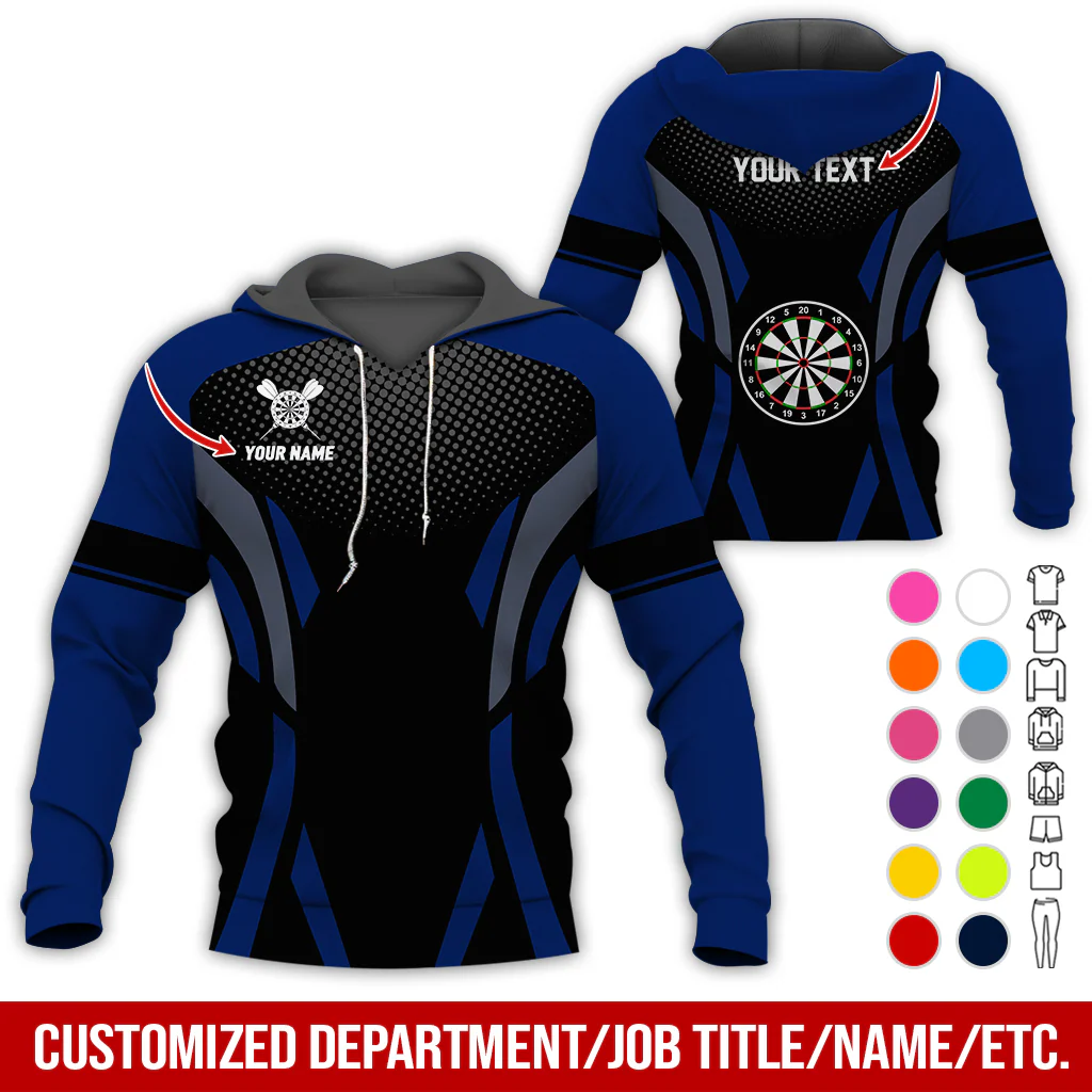 Personalized Darts Premium Hoodie, Custom Name & Text Darts Hoodie Gift For Darts Lovers, Friend, Family - Image 8