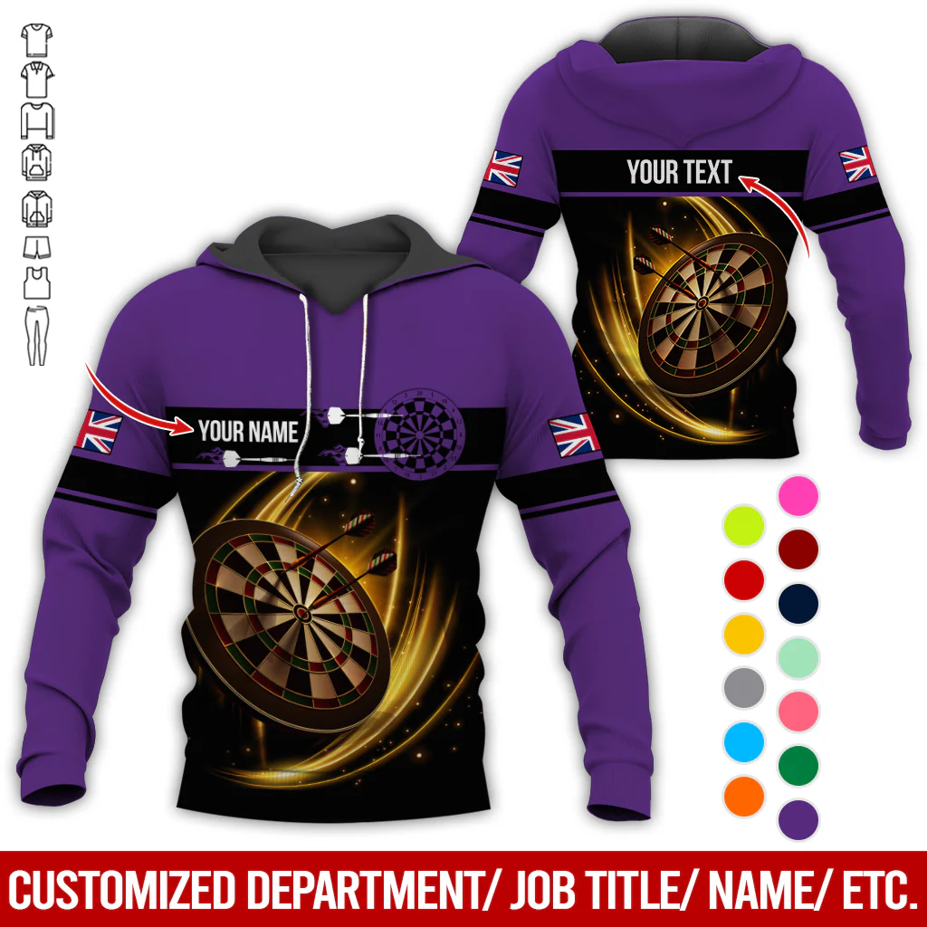 Personalized Darts Premium Hoodie, Custom National Flag Hoodie For Men & Women, Perfect Gift For Darts Lovers, Friend, Family - Image 3
