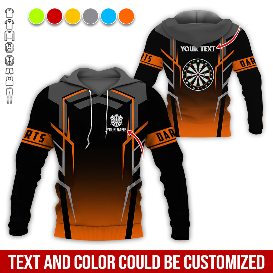 Personalized Darts Premium Hoodie, Dartsboards Pattern Hoodie Black For Darts Player, Perfect Gift For Darts Lovers, Friend, Family - Image 4