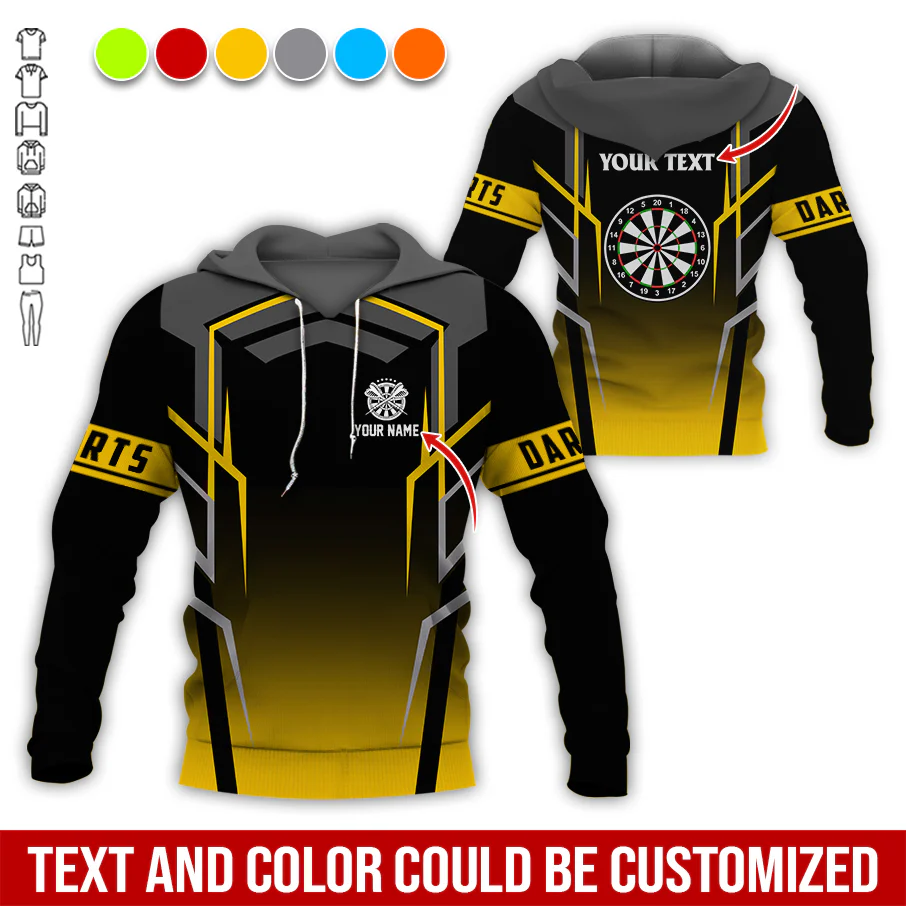 Personalized Darts Premium Hoodie, Dartsboards Pattern Hoodie Black For Darts Player, Perfect Gift For Darts Lovers, Friend, Family - Image 6