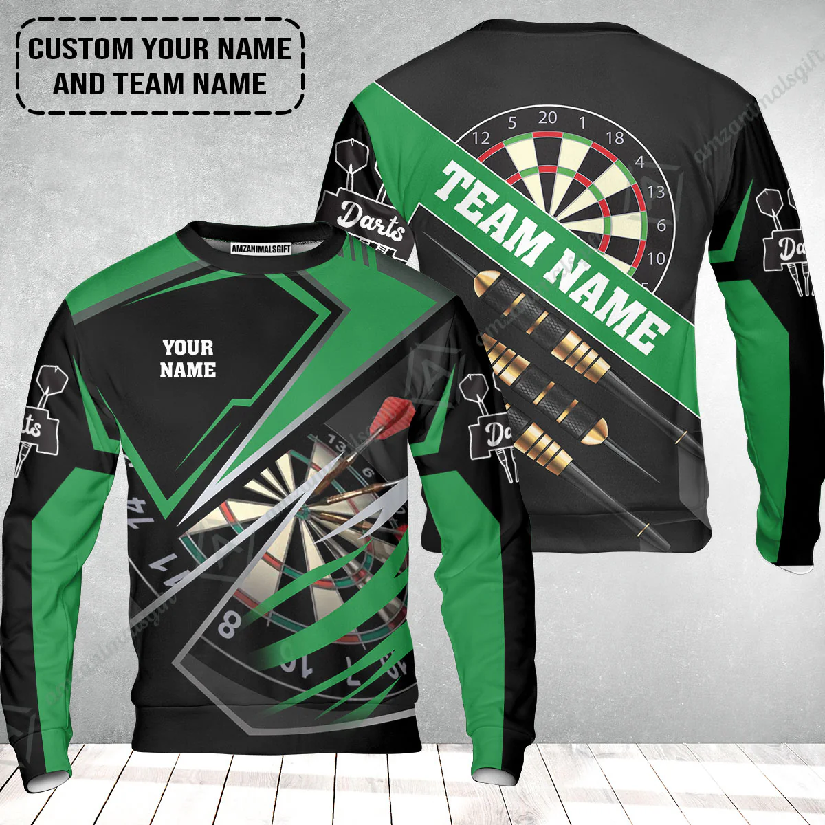 Personalized Darts Sweatshirt - Custom Name & Team Name Darts Sweatshirt - Image 2