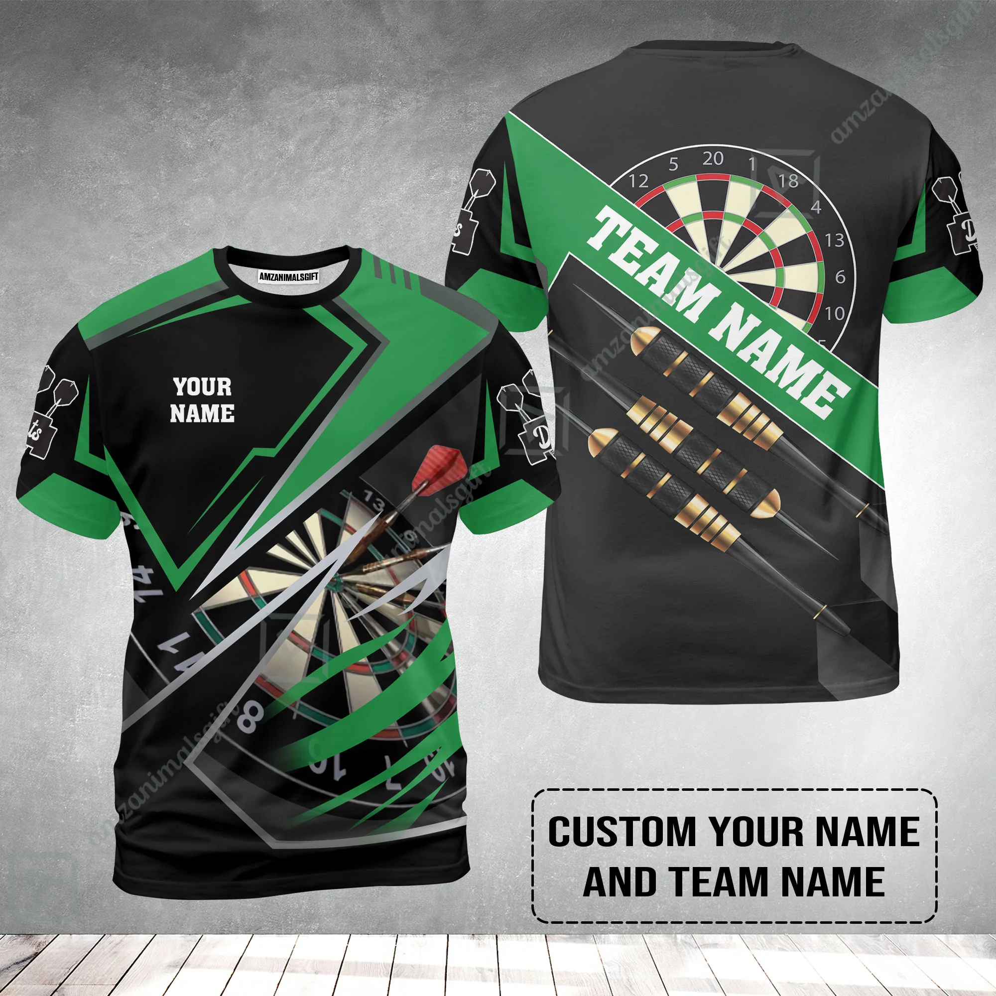 Personalized Darts T-Shirt - Custom Name & Team Name Darts T-Shirt - Image 2