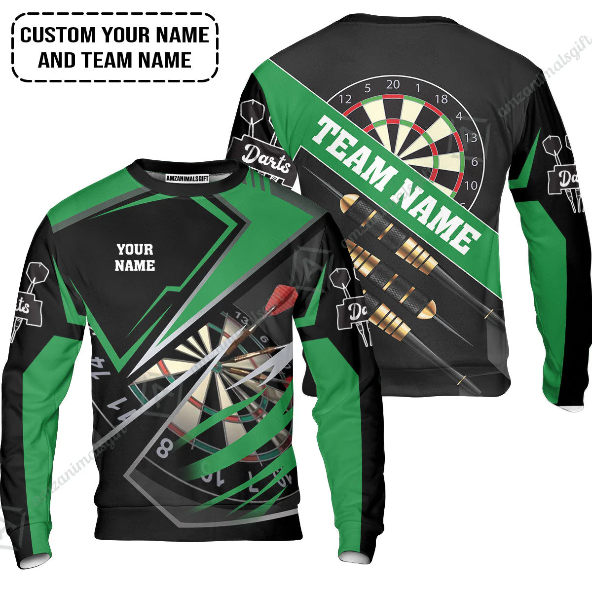 Personalized Darts T-Shirt - Custom Name & Team Name Darts T-Shirt - Image 4