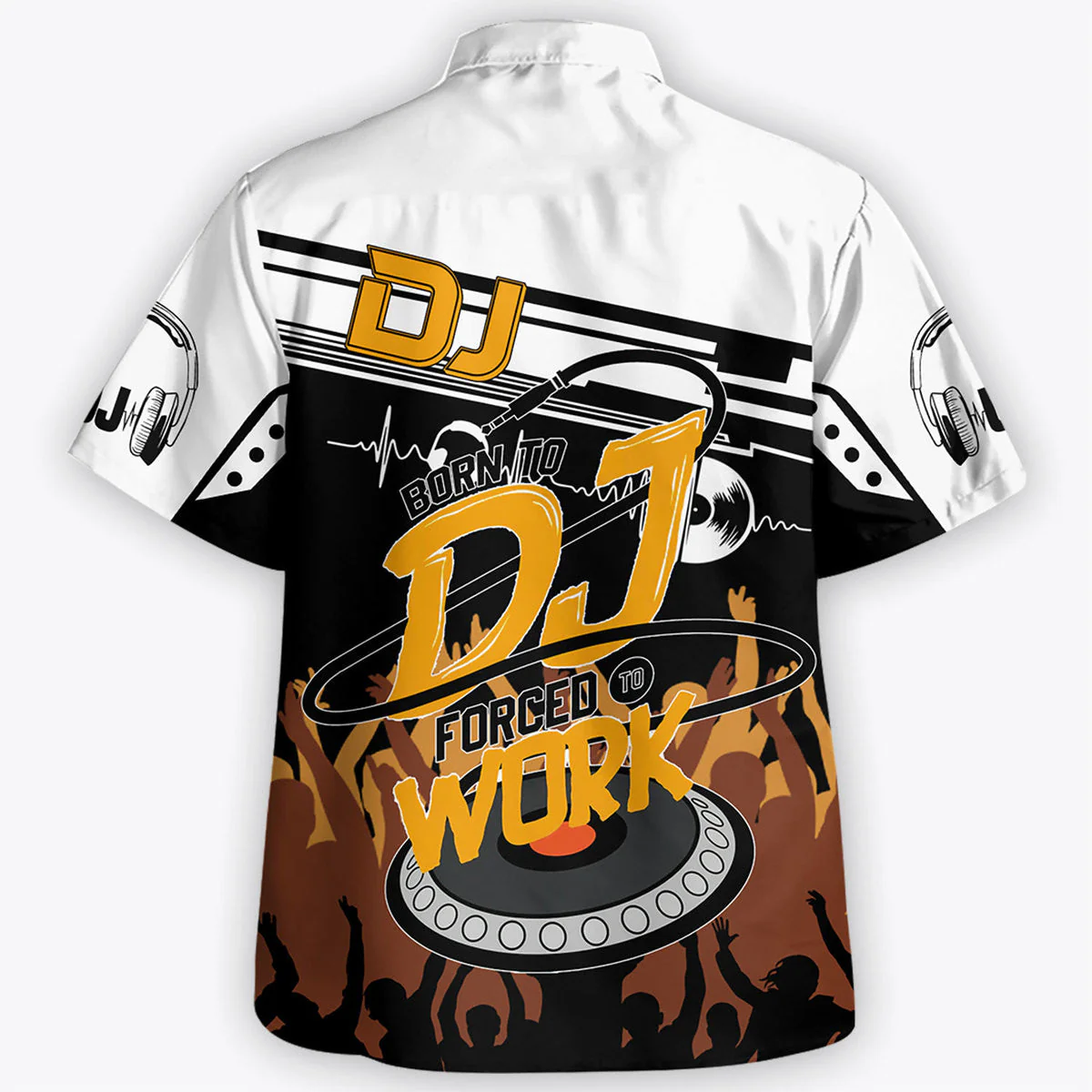 Personalized DJ Hawaii Shirt - Custom Name Born To DJ Forced To Work Hawaii Shirt - Perfect Disc Jockey Hawaii Shirts for Men & Women - Image 2