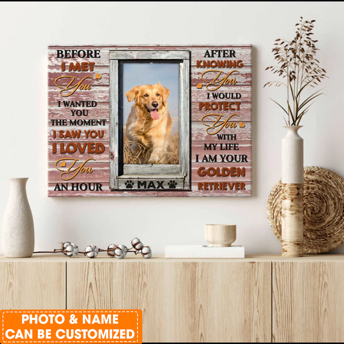 Personalized Dog Canvas, Custom Dog Gifts Before I Met You I Love You Canvas, Perfect Gift For Dog Lovers, Friend, Family - Image 3