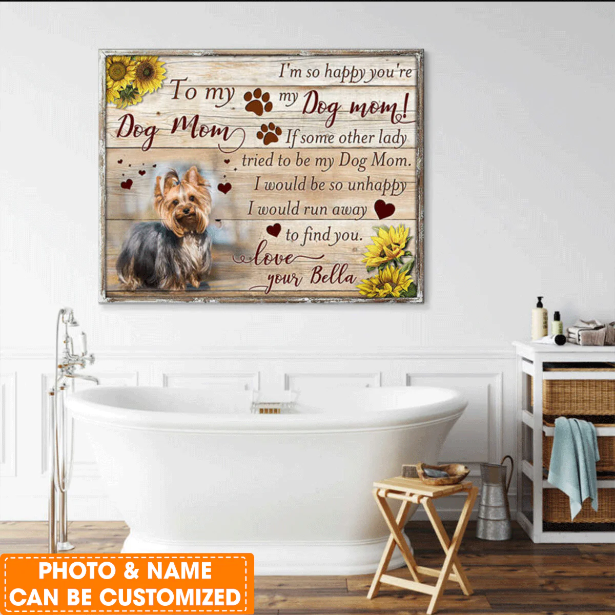 Personalized Dog Canvas, Dog Mom Gift, I'm So happy You're My Dog Mom, Perfect Gift For Dog Lovers, Friend, Family - Image 3