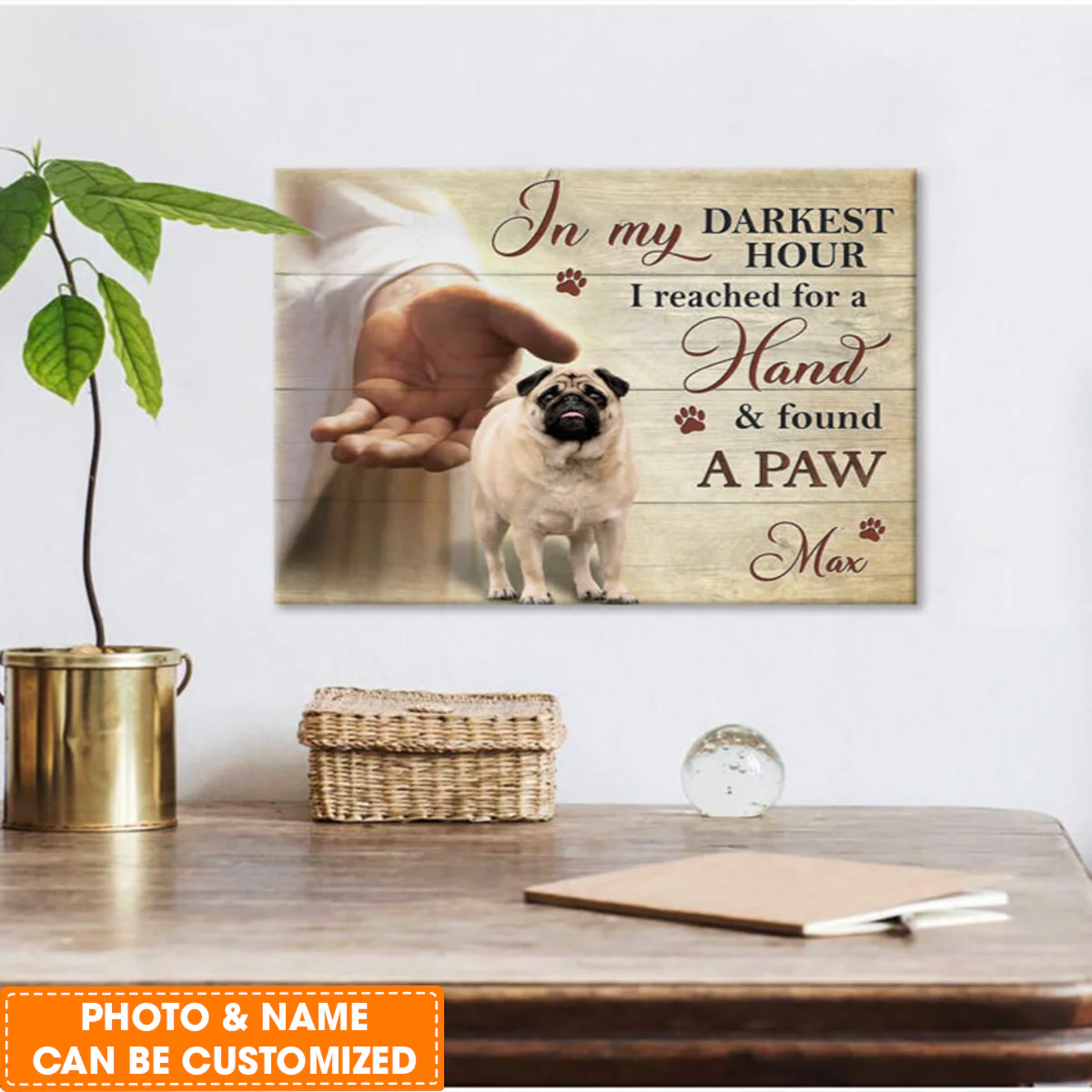 Personalized Dog Landscape Canvas, Custom Canvas Prints Memorial Pet Photo In my darkest hour Wall Art, Perfect Gift For Pet Lovers, Friend, Family - Image 3