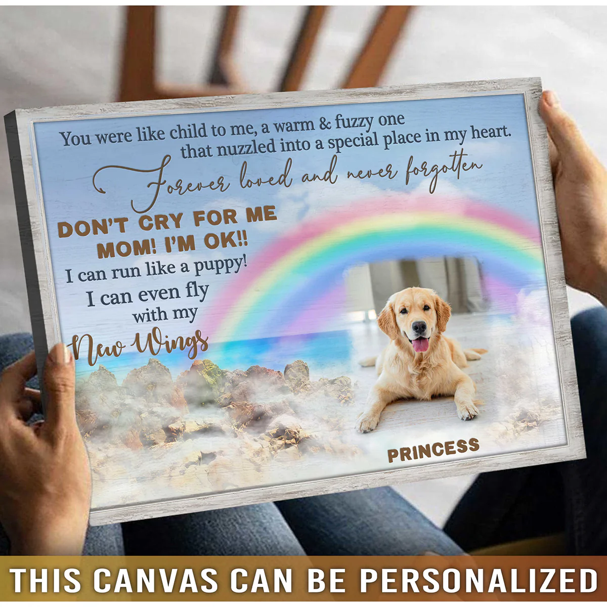 Personalized Dog Landscape Canvas, Custom Dog Memorial Gifts Loss Of Dog Memorial Gifts Canvas Print, Perfect Gift For Dog Lovers, Friends, Family - Image 3