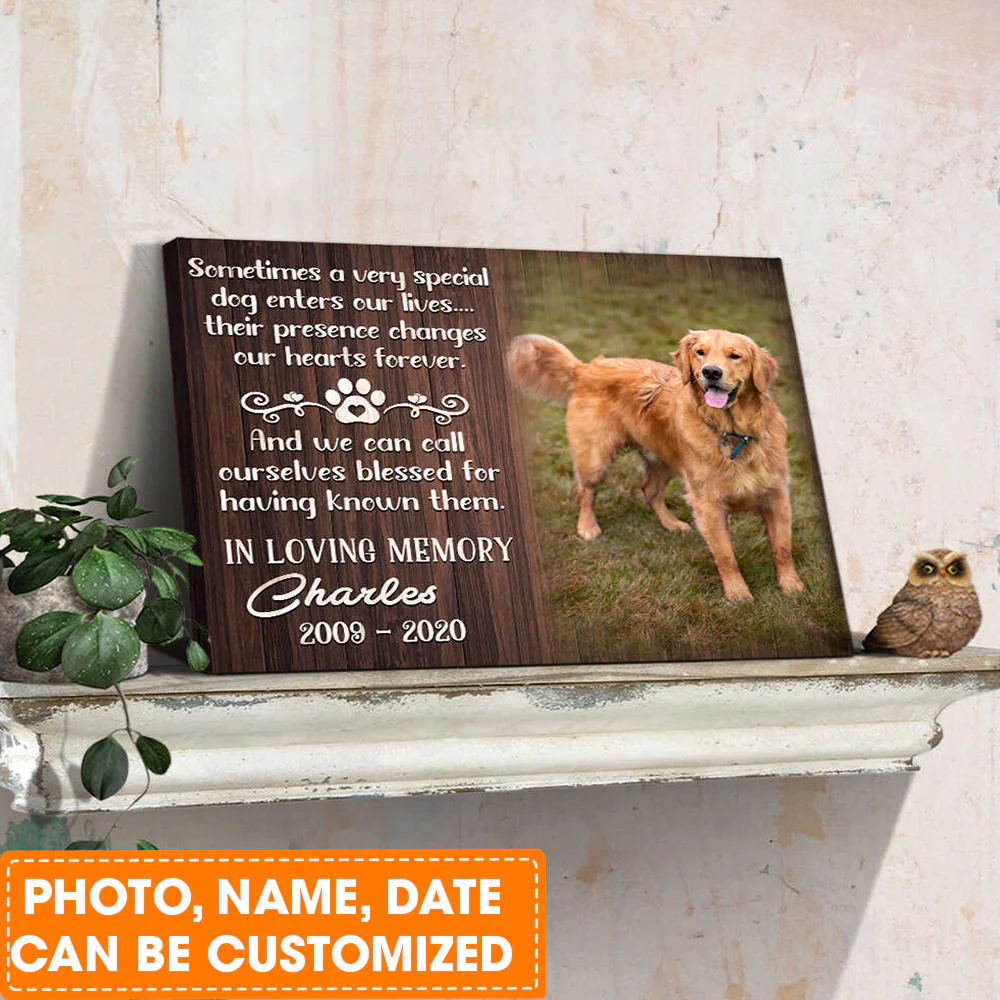 Personalized Dog Landscape Canvas, Custom Memorial Pet Photo Sometimes a very special dog Canvas For Dog Lovers, Friends, Family - Image 2