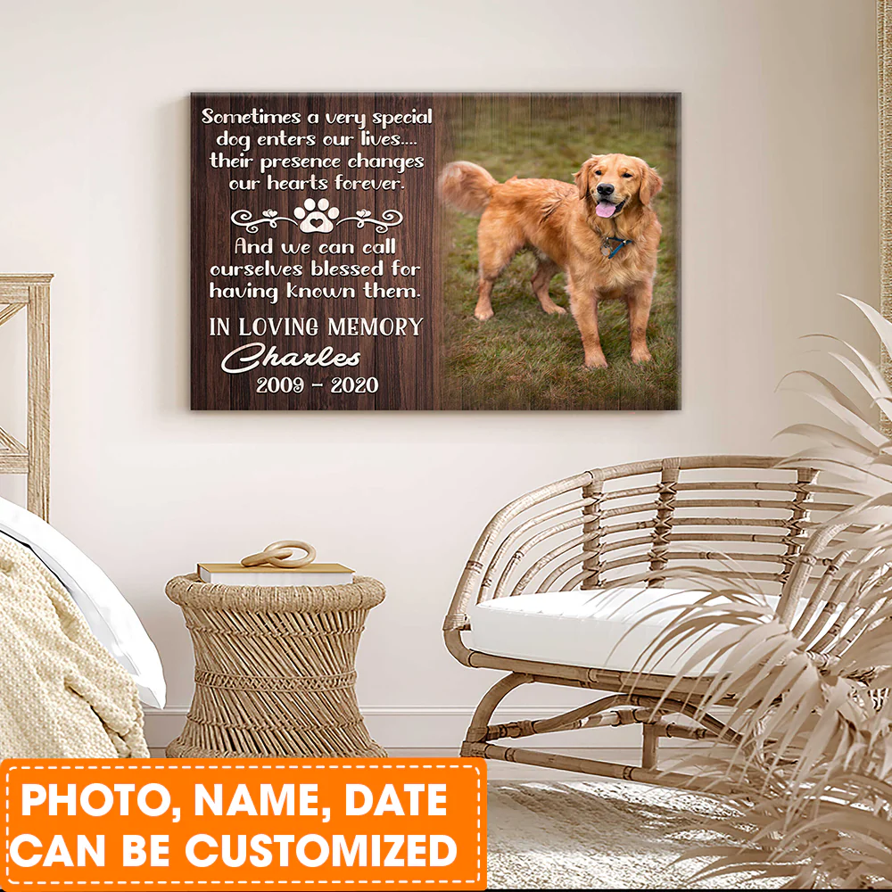 Personalized Dog Landscape Canvas, Custom Memorial Pet Photo Sometimes a very special dog Canvas For Dog Lovers, Friends, Family - Image 3