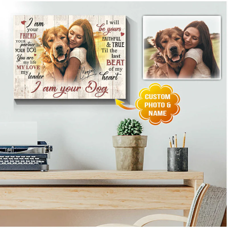 Personalized Dog Landscape Canvas, Custom Pet Photo And Pet Name, I Am Your Dog Canvas, Perfect Gift For Dog Lovers, Friend, Family - Image 3