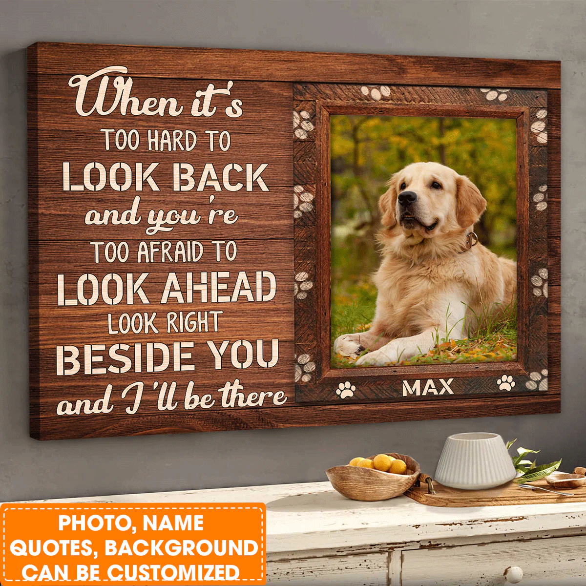 Personalized Dog Landscape Canvas, Custom Pet Photo, Beautiful Pawprints Dog Canvas, Perfect Gift For Dog Lovers, Friend, Family - Image 12