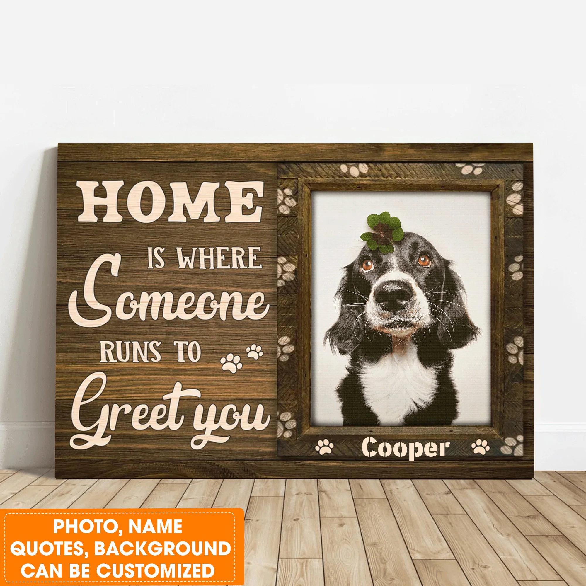 Personalized Dog Landscape Canvas, Custom Pet Photo, Beautiful Pawprints Dog Canvas, Perfect Gift For Dog Lovers, Friend, Family - Image 4