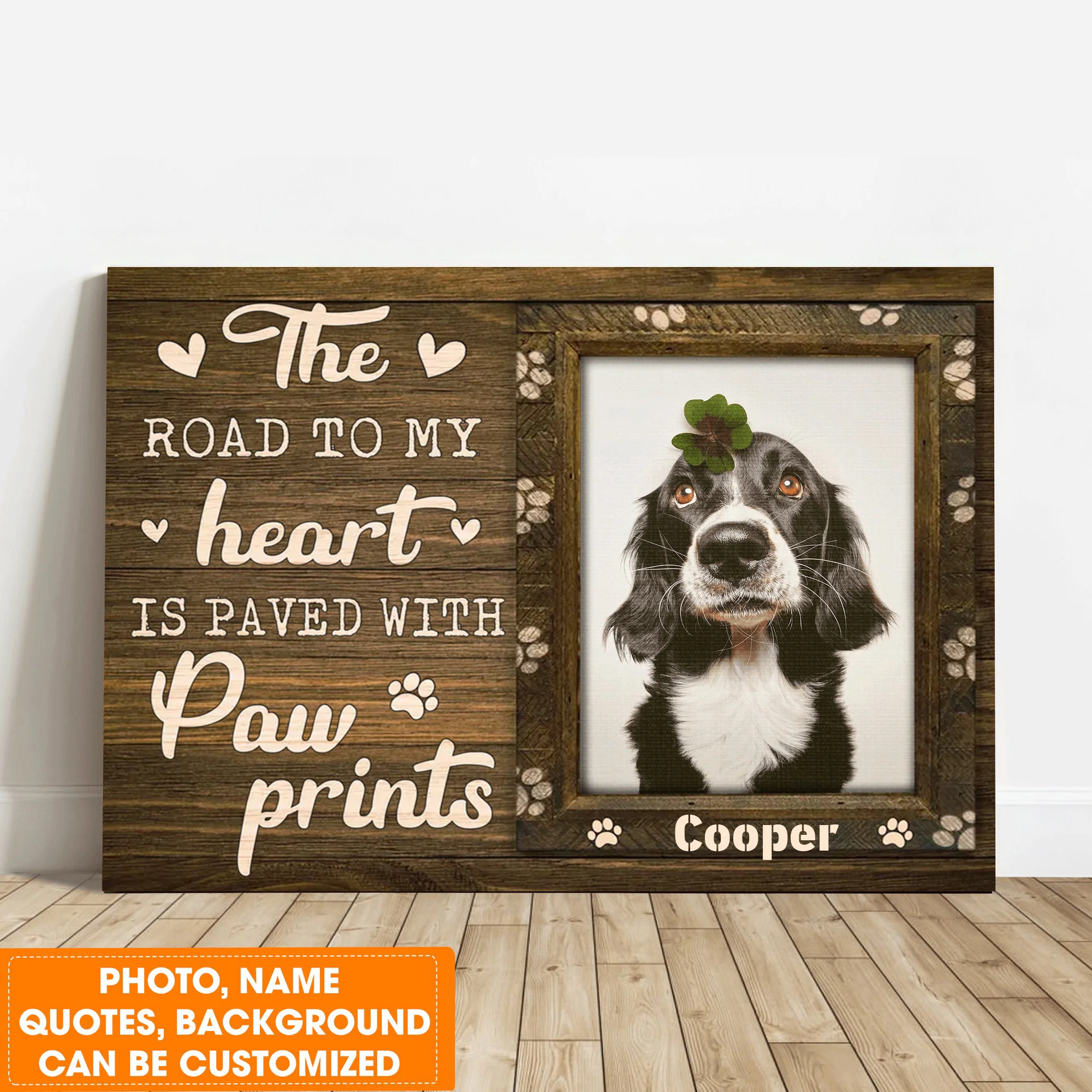 Personalized Dog Landscape Canvas, Custom Pet Photo, Beautiful Pawprints Dog Canvas, Perfect Gift For Dog Lovers, Friend, Family - Image 5