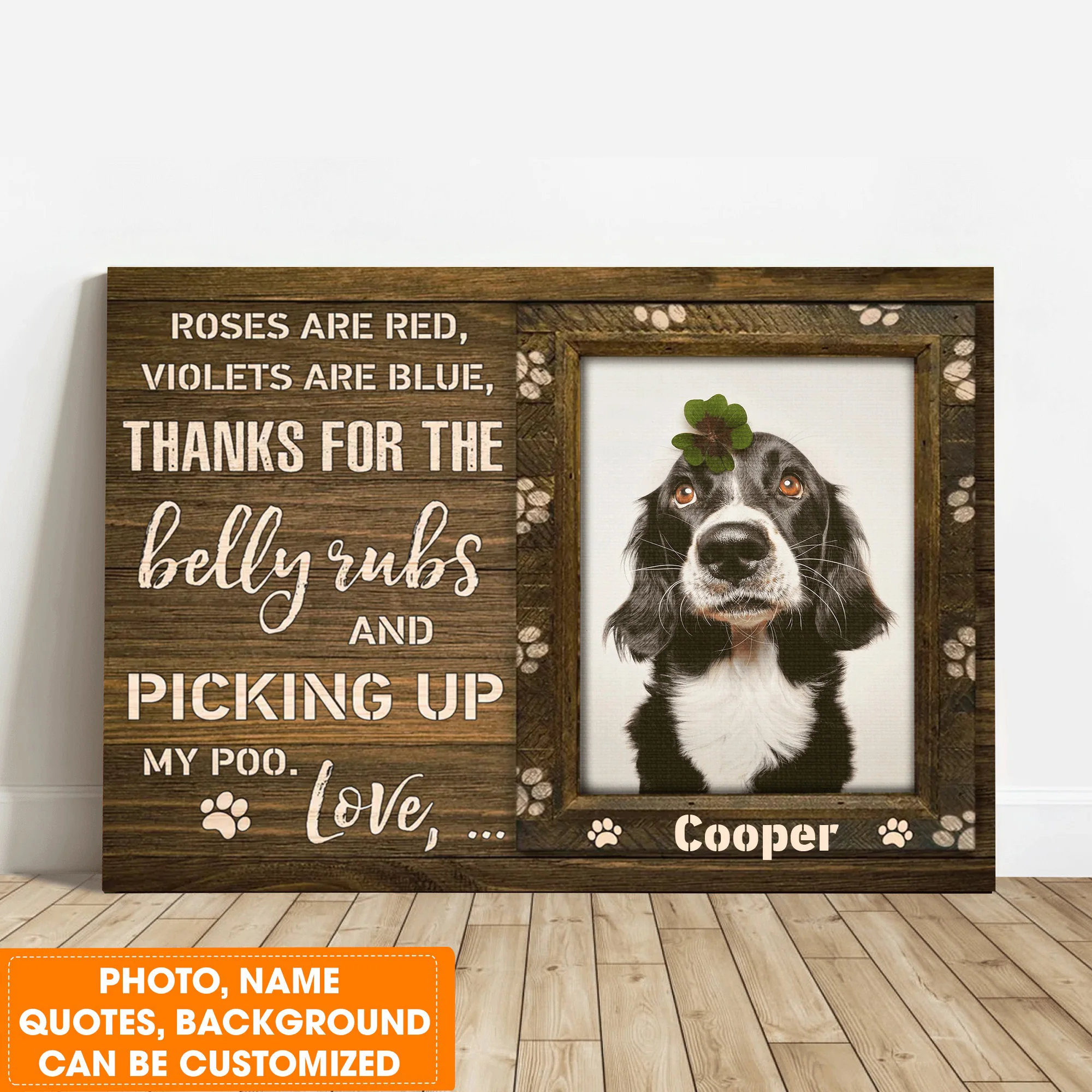 Personalized Dog Landscape Canvas, Custom Pet Photo, Beautiful Pawprints Dog Canvas, Perfect Gift For Dog Lovers, Friend, Family - Image 6