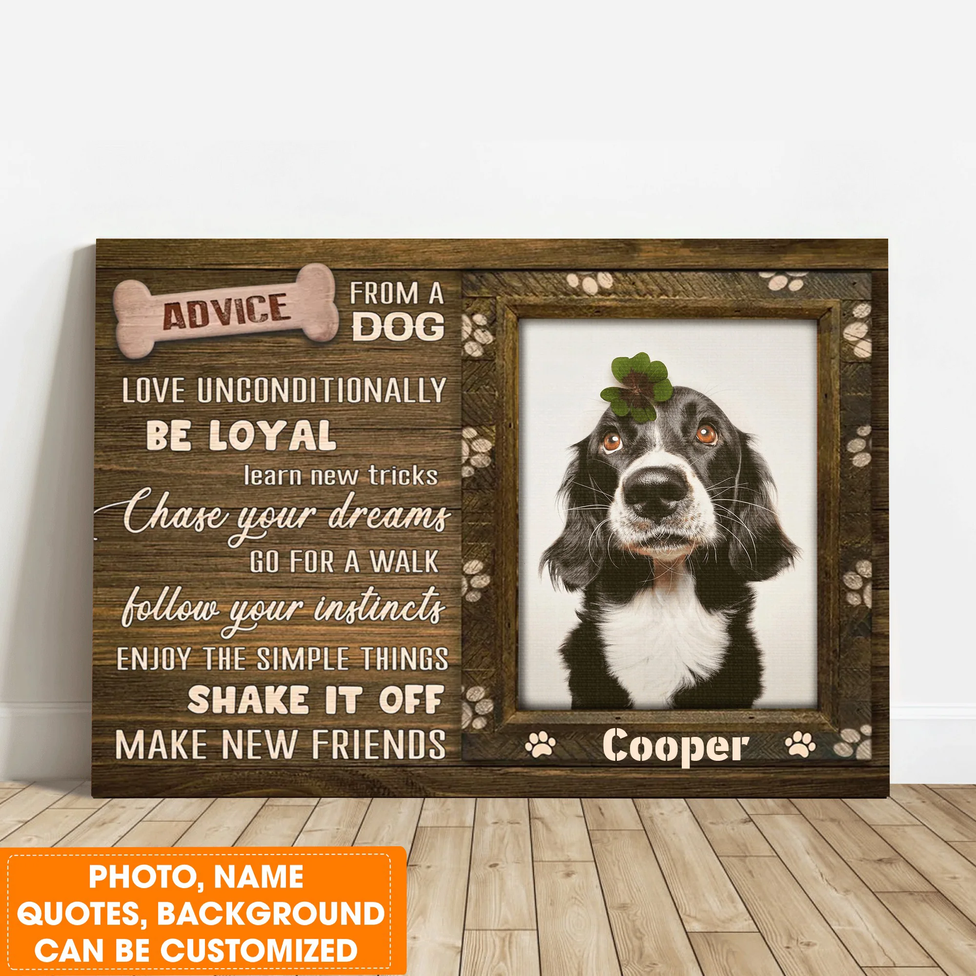 Personalized Dog Landscape Canvas, Custom Pet Photo, Beautiful Pawprints Dog Canvas, Perfect Gift For Dog Lovers, Friend, Family - Image 8