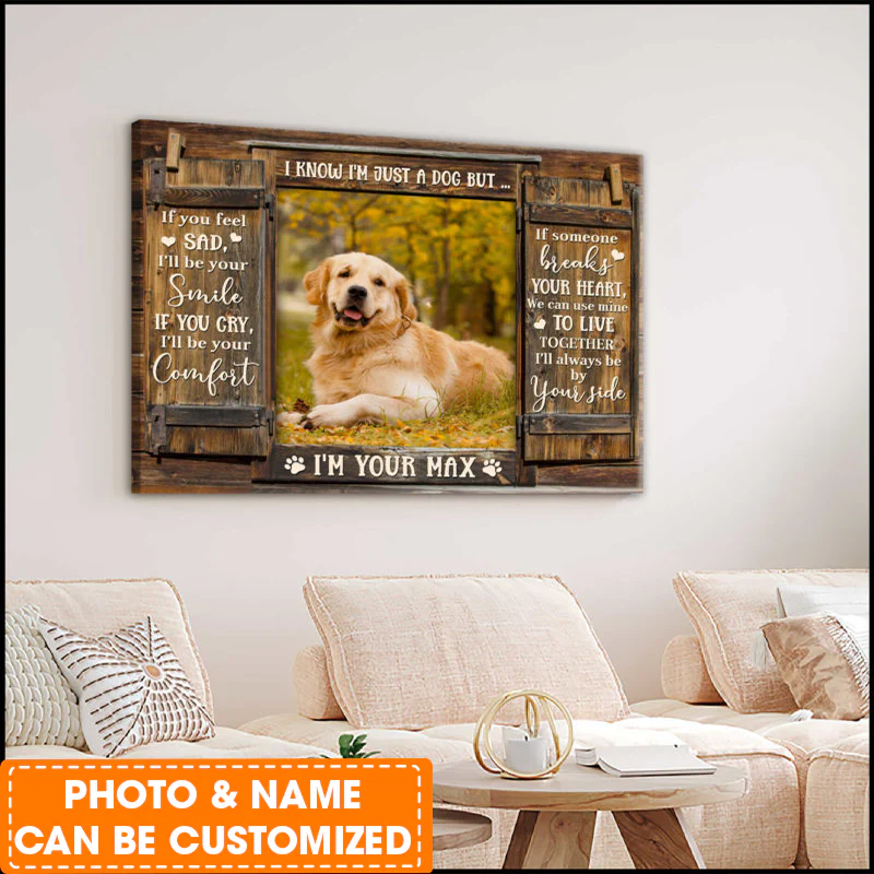 Personalized Dog Landscape Canvas, Custom Pet Photo, I Know I'm Just A Dog Canvas, Perfect Gift For Dog Lovers, Friend, Family - Image 2